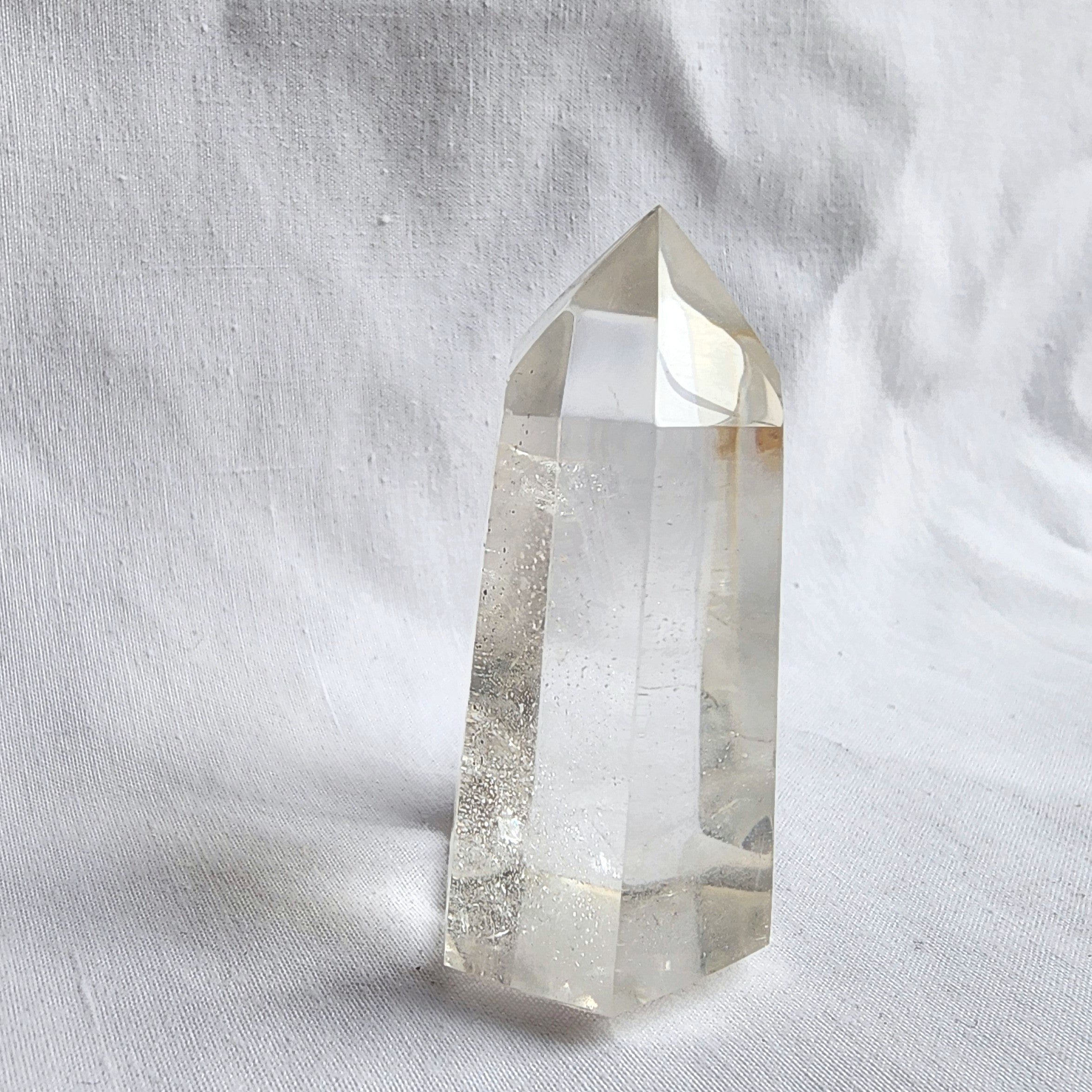 Clear Quartz Generator Point with Golden Healer Inclusion