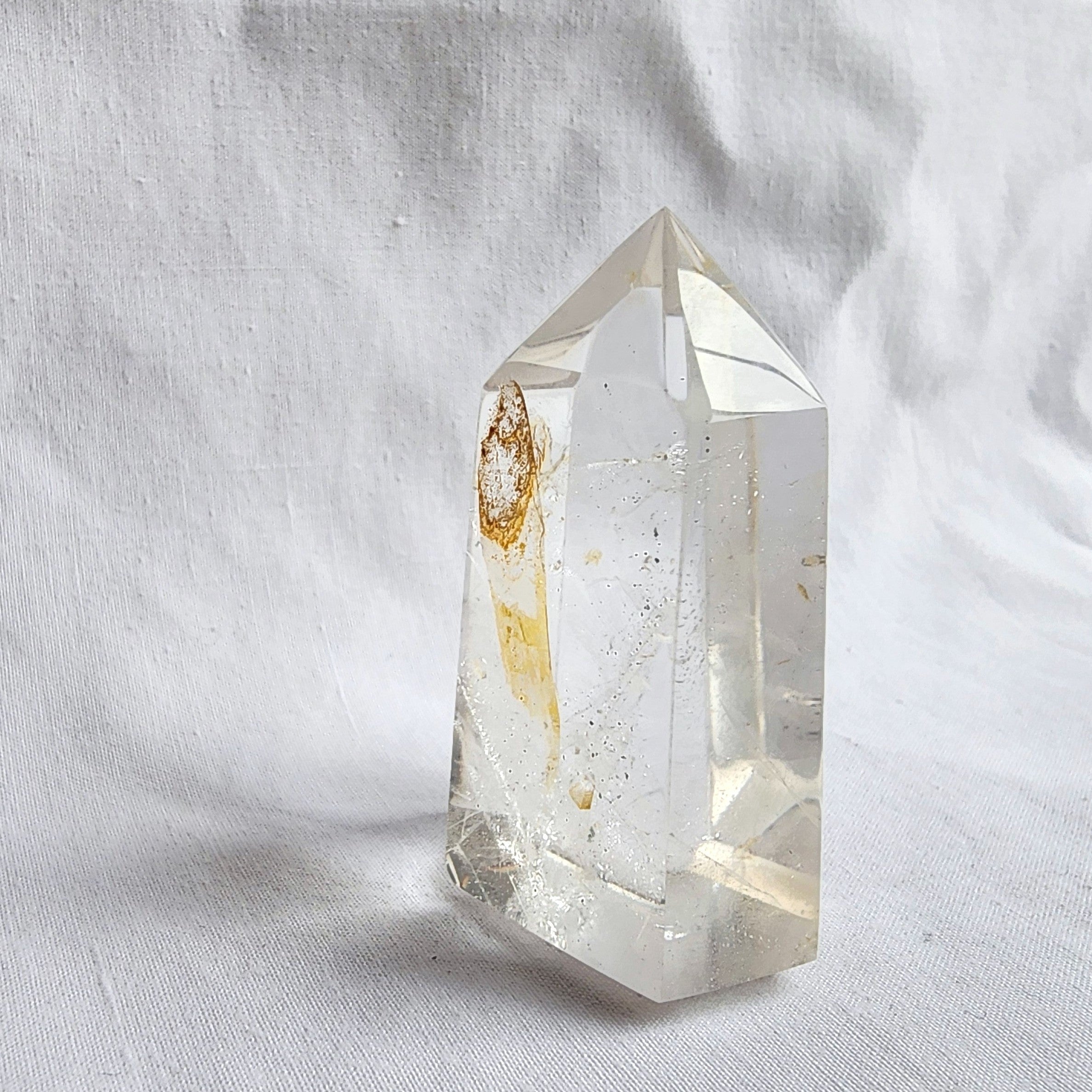 Clear Quartz Generator Point with Golden Healer Inclusion