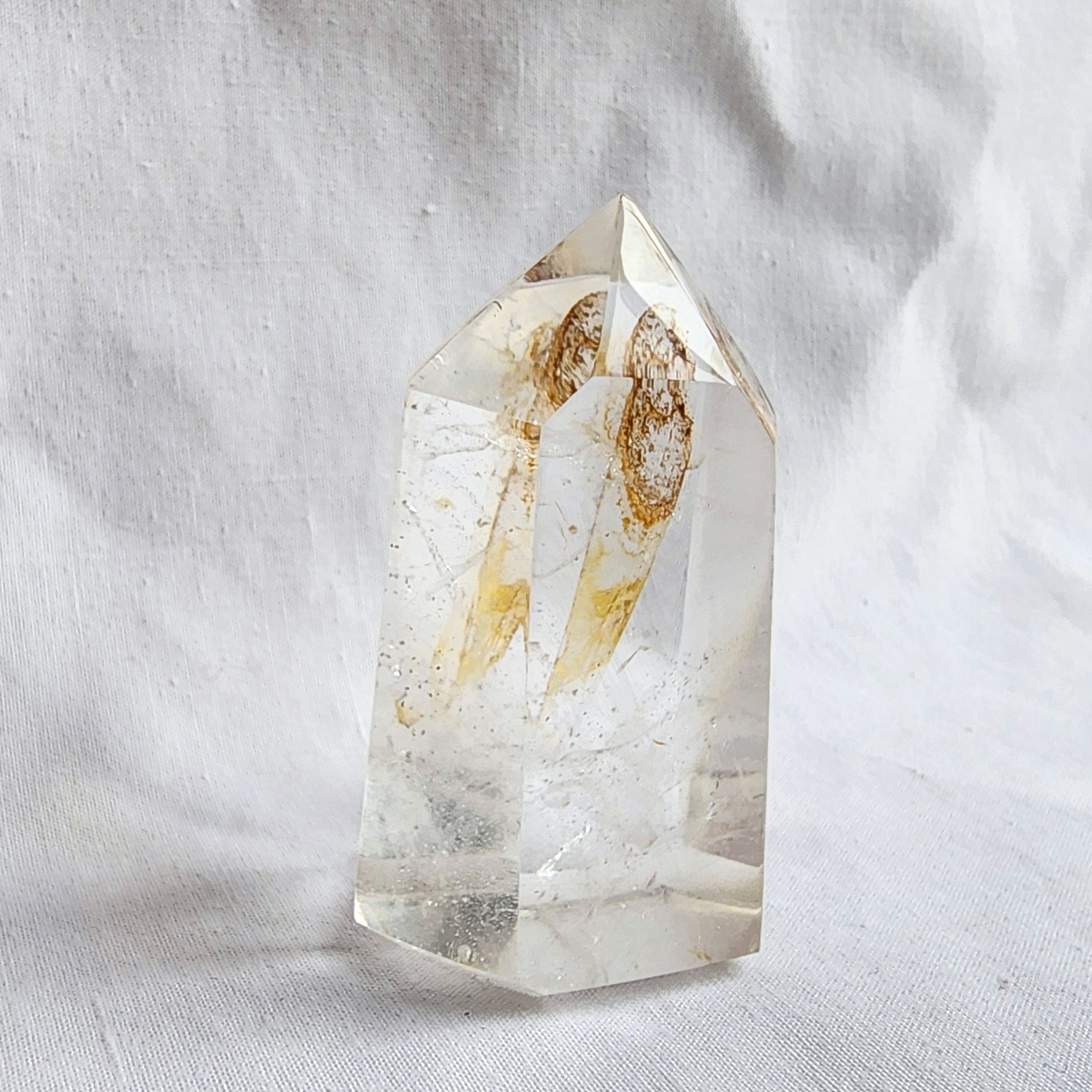 Clear Quartz Generator Point with Golden Healer Inclusion