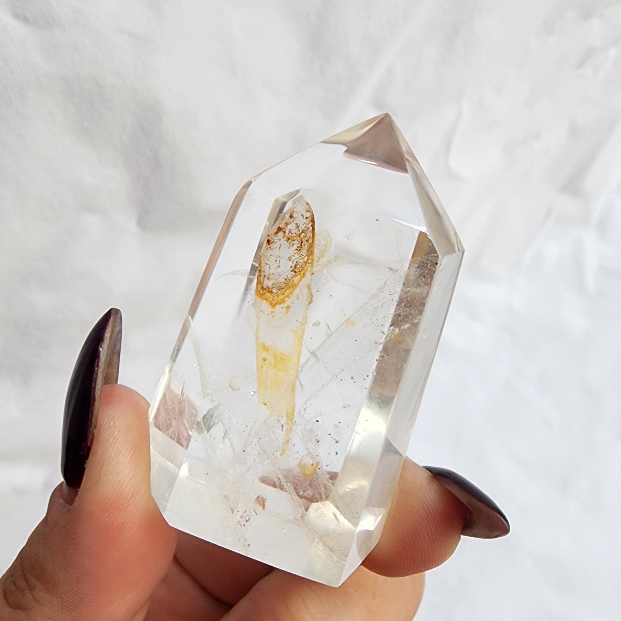 Clear Quartz Generator Point with Golden Healer Inclusion