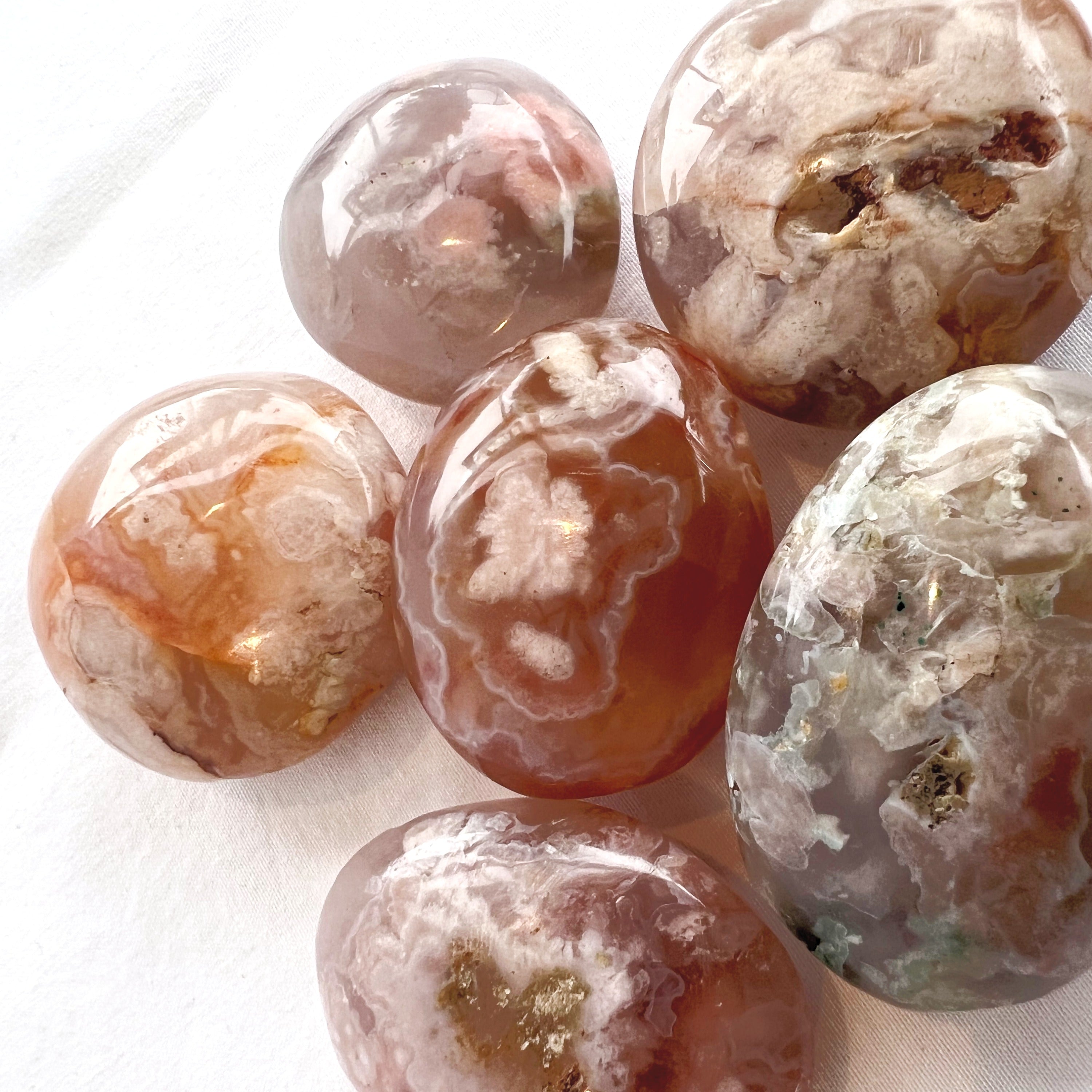 Flower Agate Palm Stone | Small