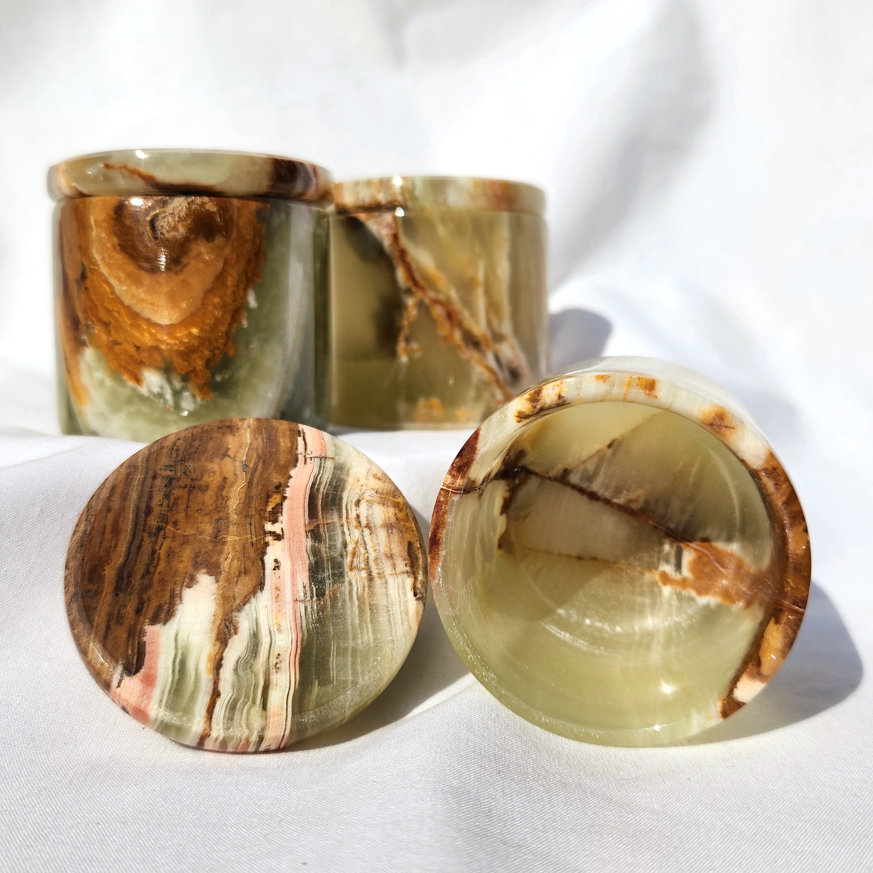 Green Onyx Mini Round Box