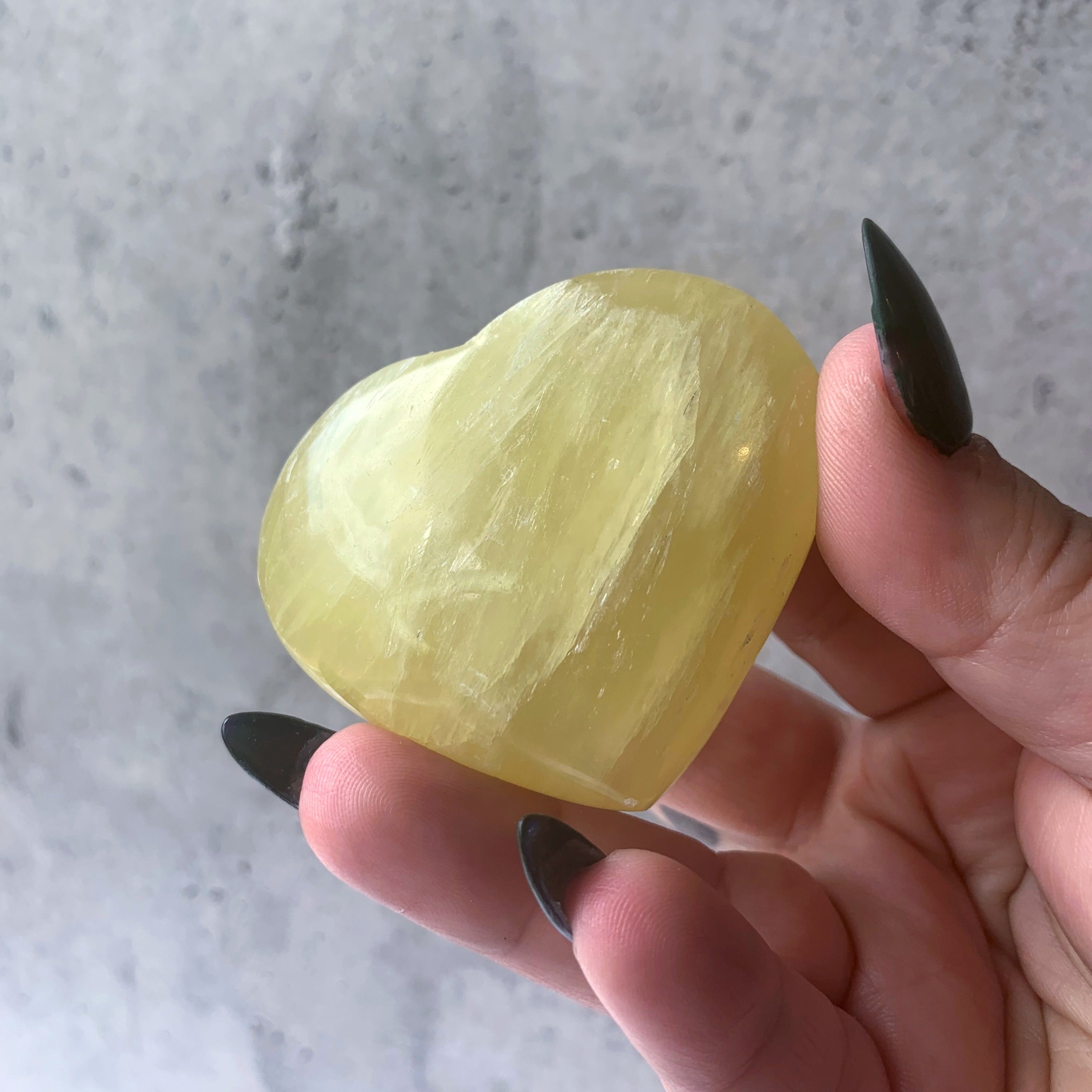 Lemon Calcite Puffy Heart