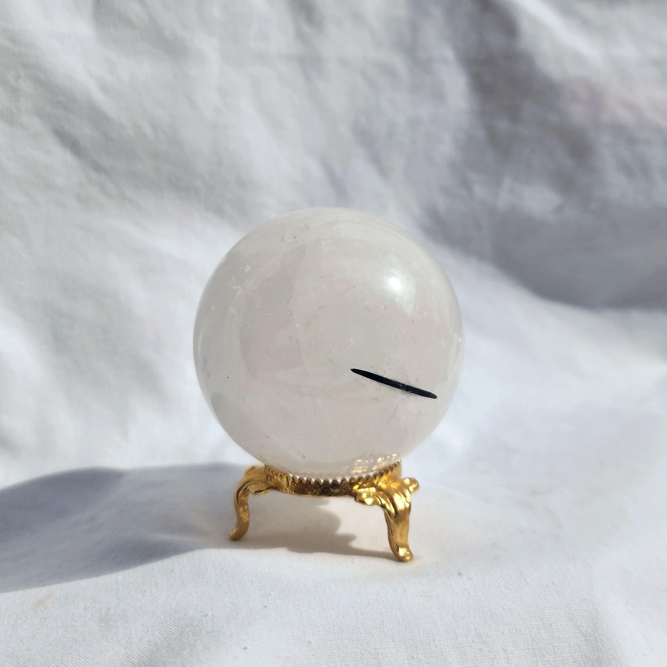 Tourmaline in Quartz Sphere