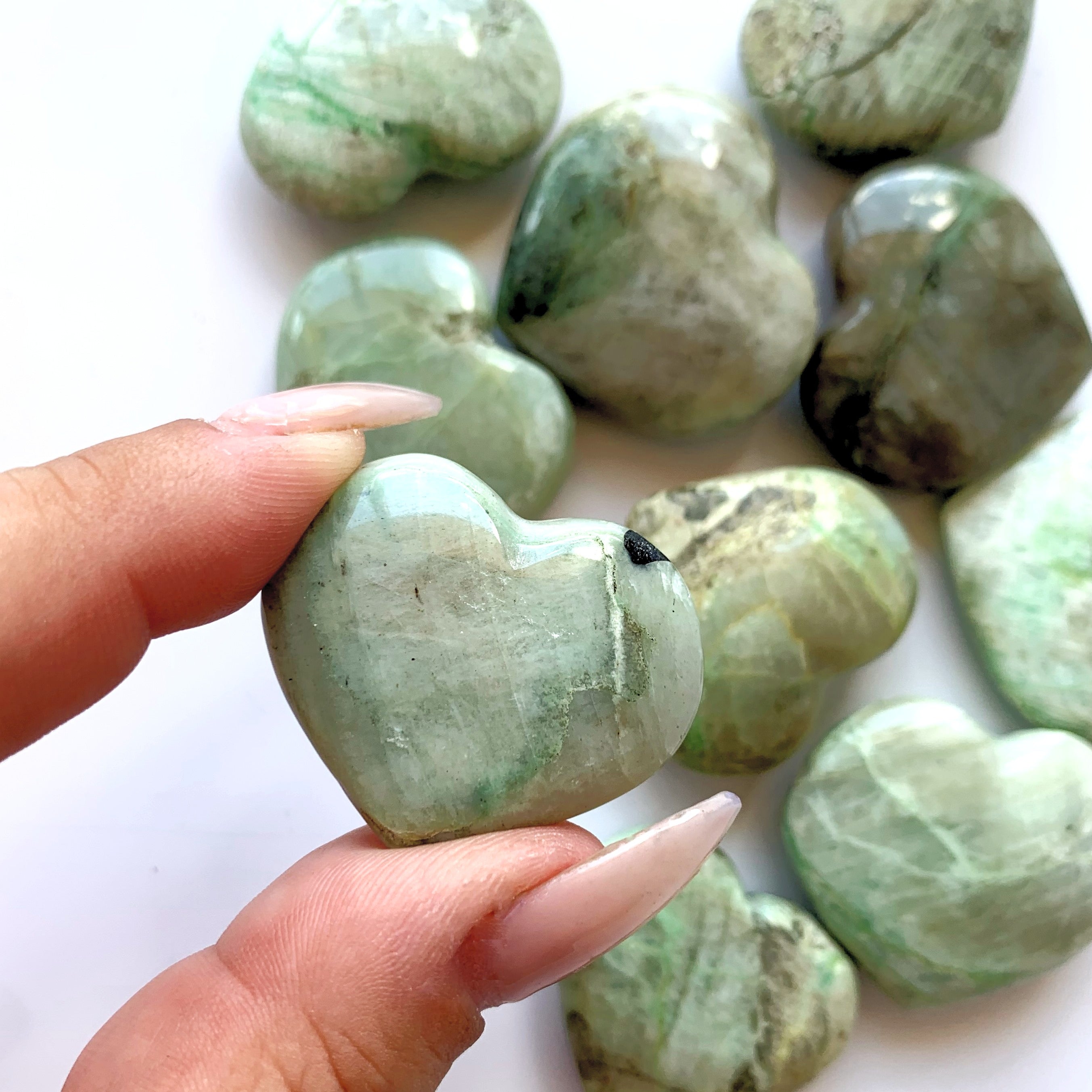 Garnierite aka Green Moonstone Heart | Small