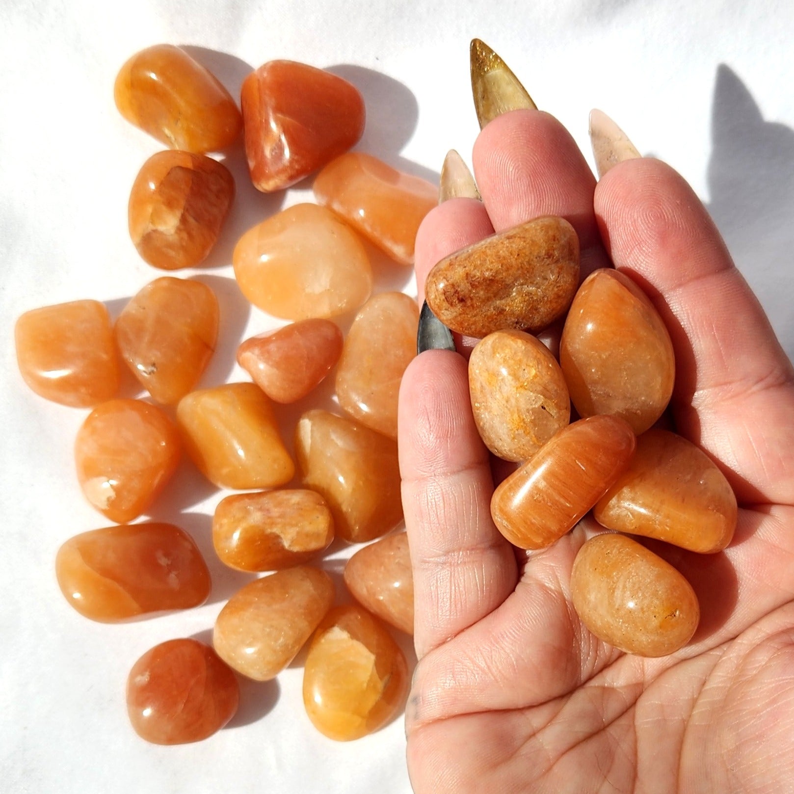 Tangerine Orange Calcite Tumble | Small