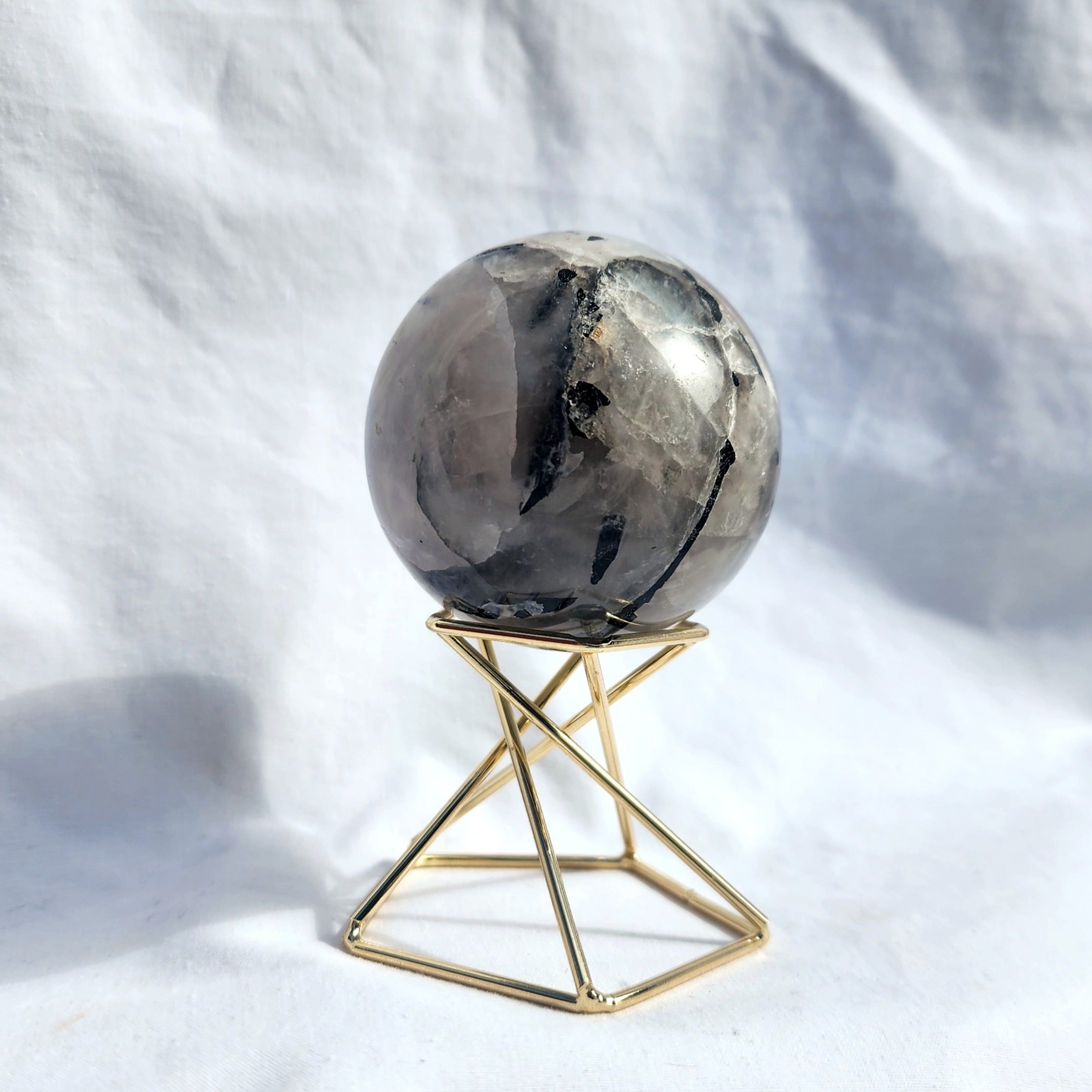 Tourmaline in Quartz Sphere