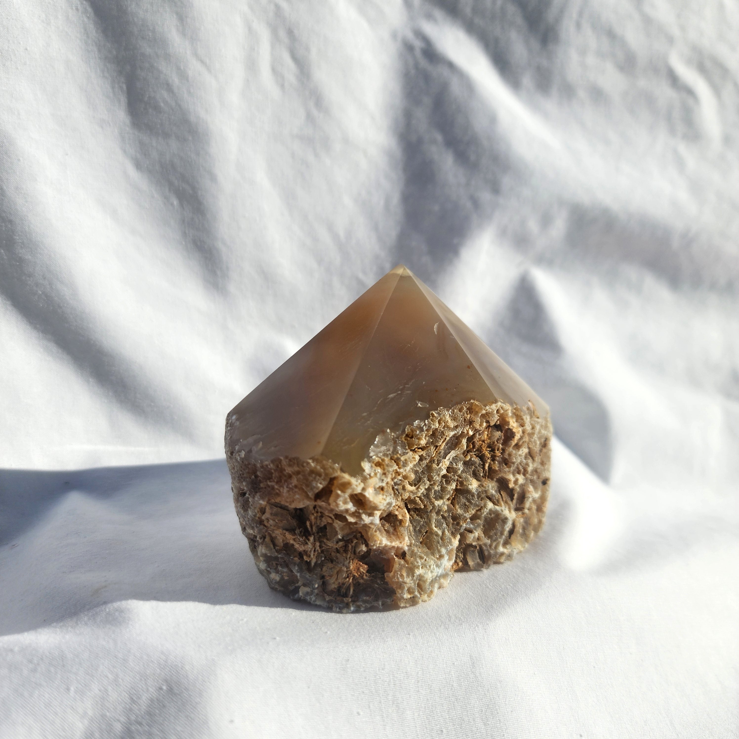Natural Agate Flat Based Polished Point