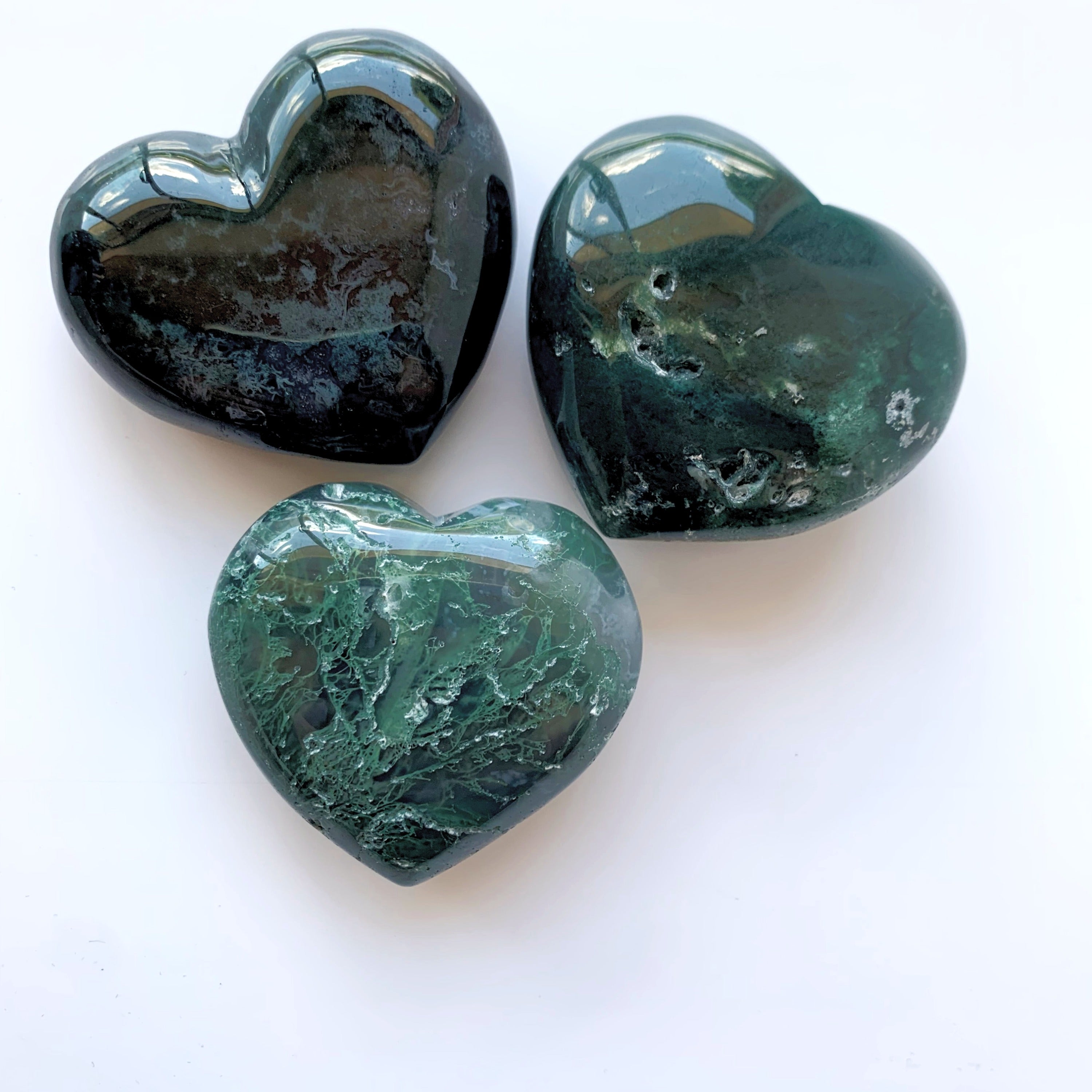Moss Agate Heart | Large