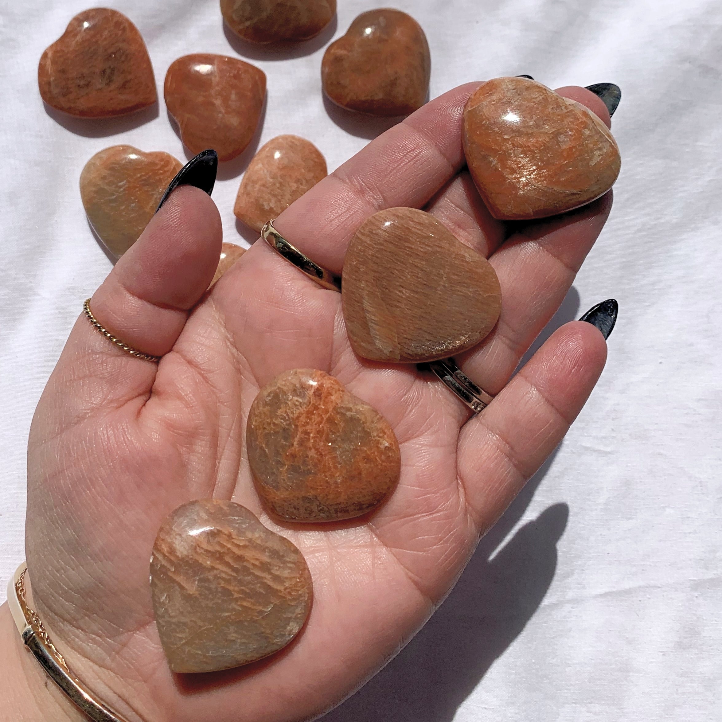 Peach Moonstone Heart | Small