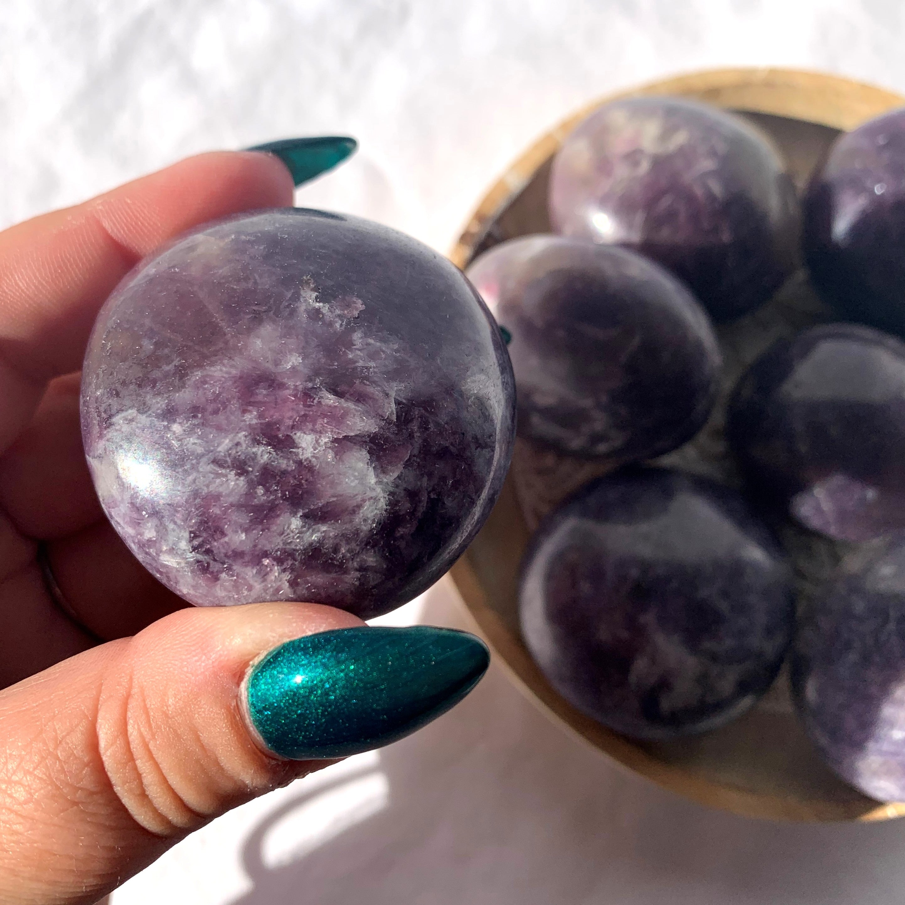 Lepidolite Palm Stone | Large