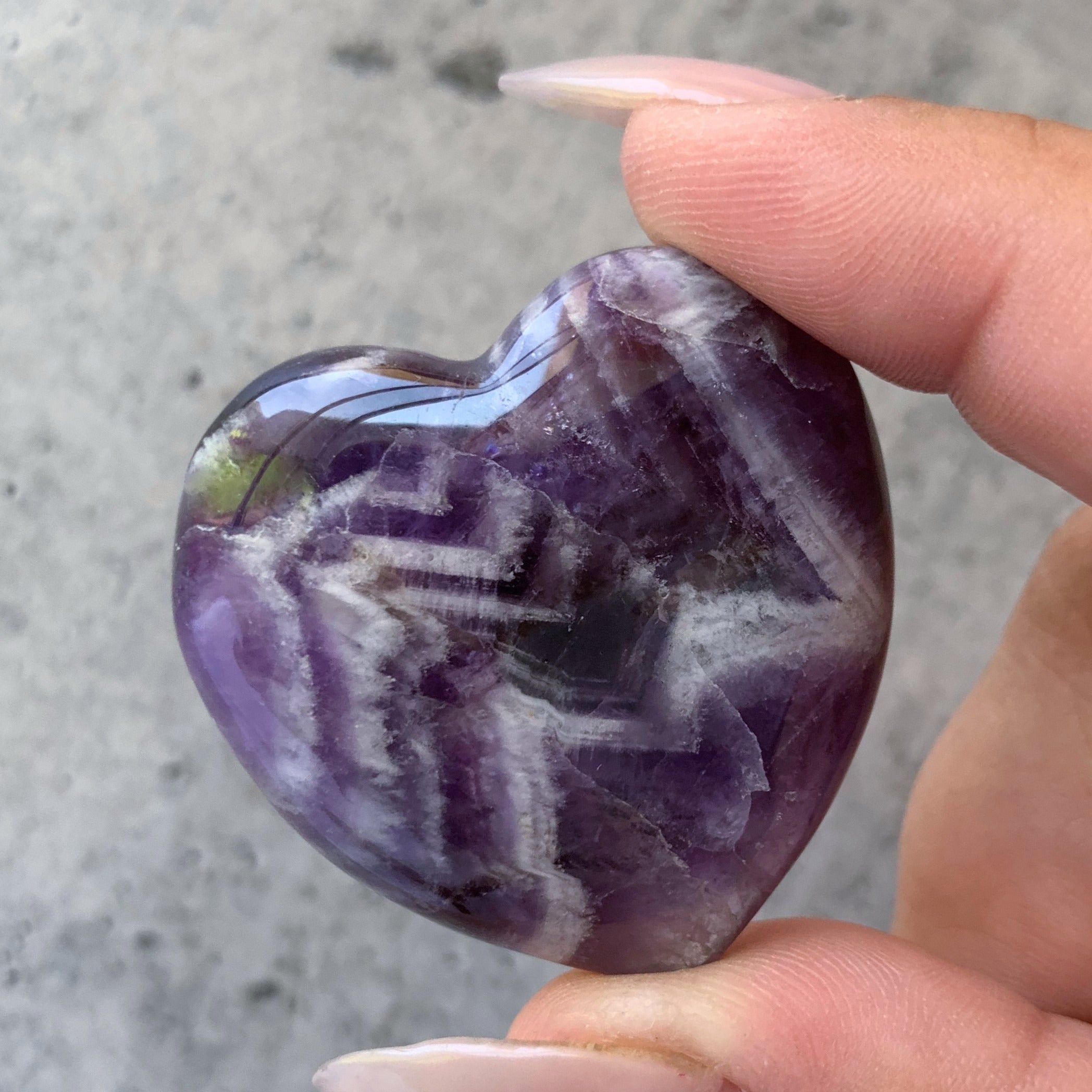 Chevron Amethyst Heart