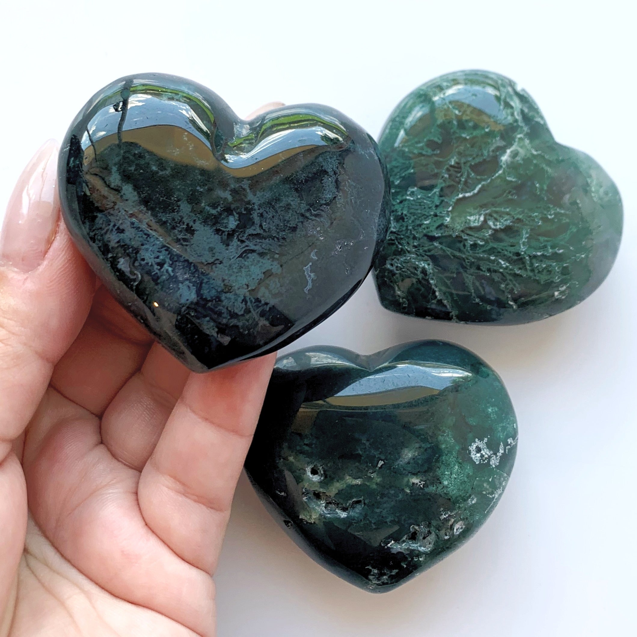 Moss Agate Heart | Large