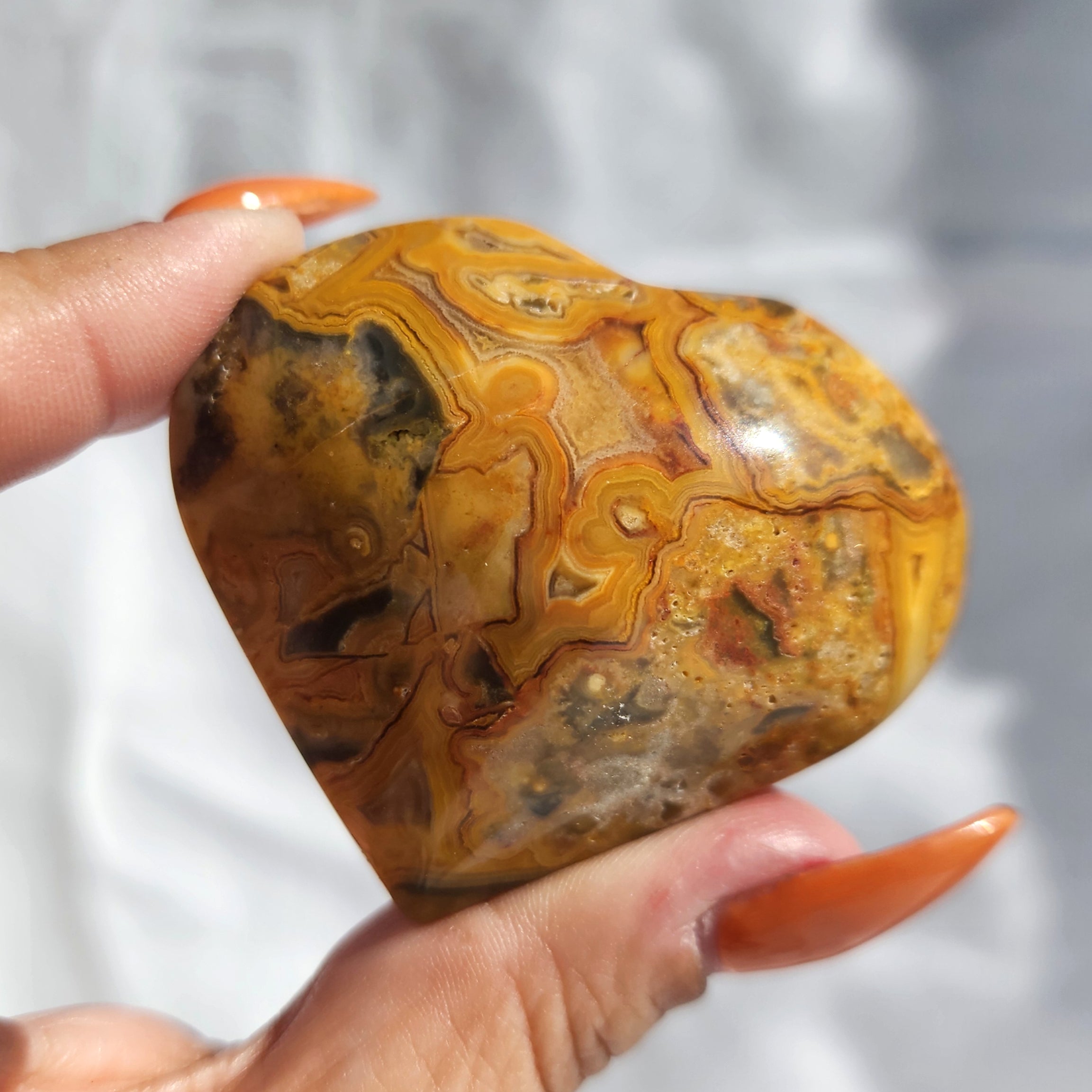 Crazy Lace Agate Heart