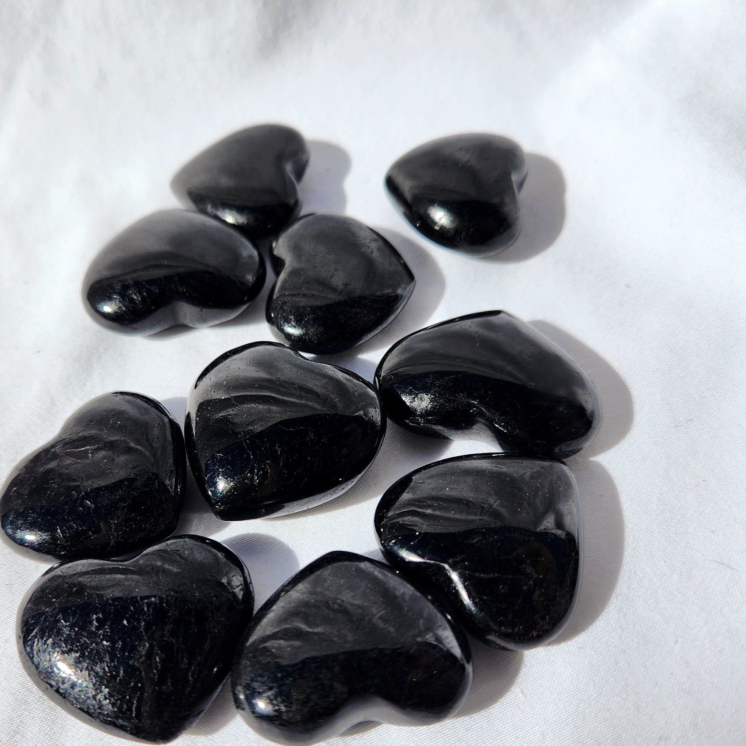Black Tourmaline Hearts