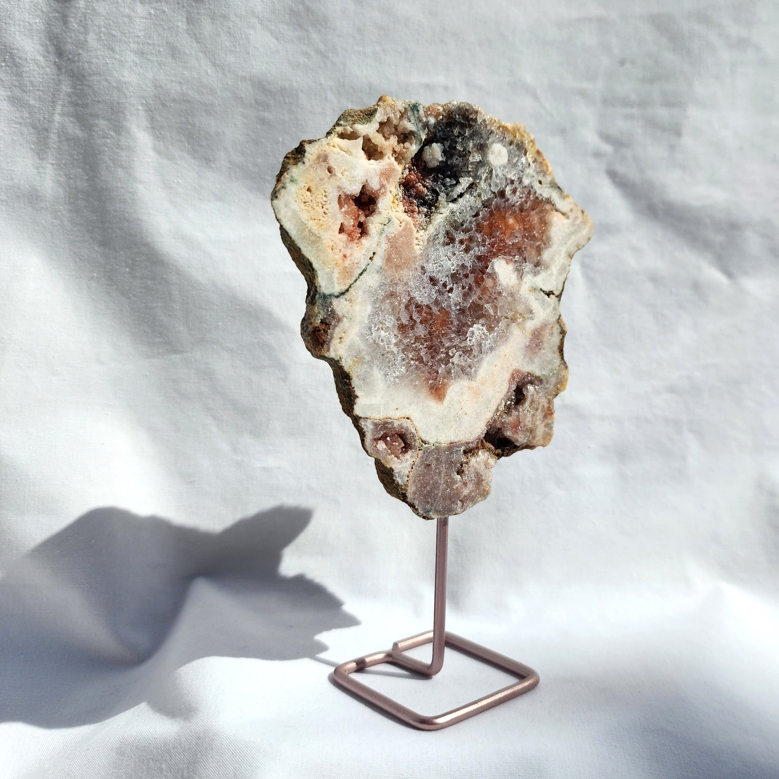 Pink Amethyst Slice on Stand