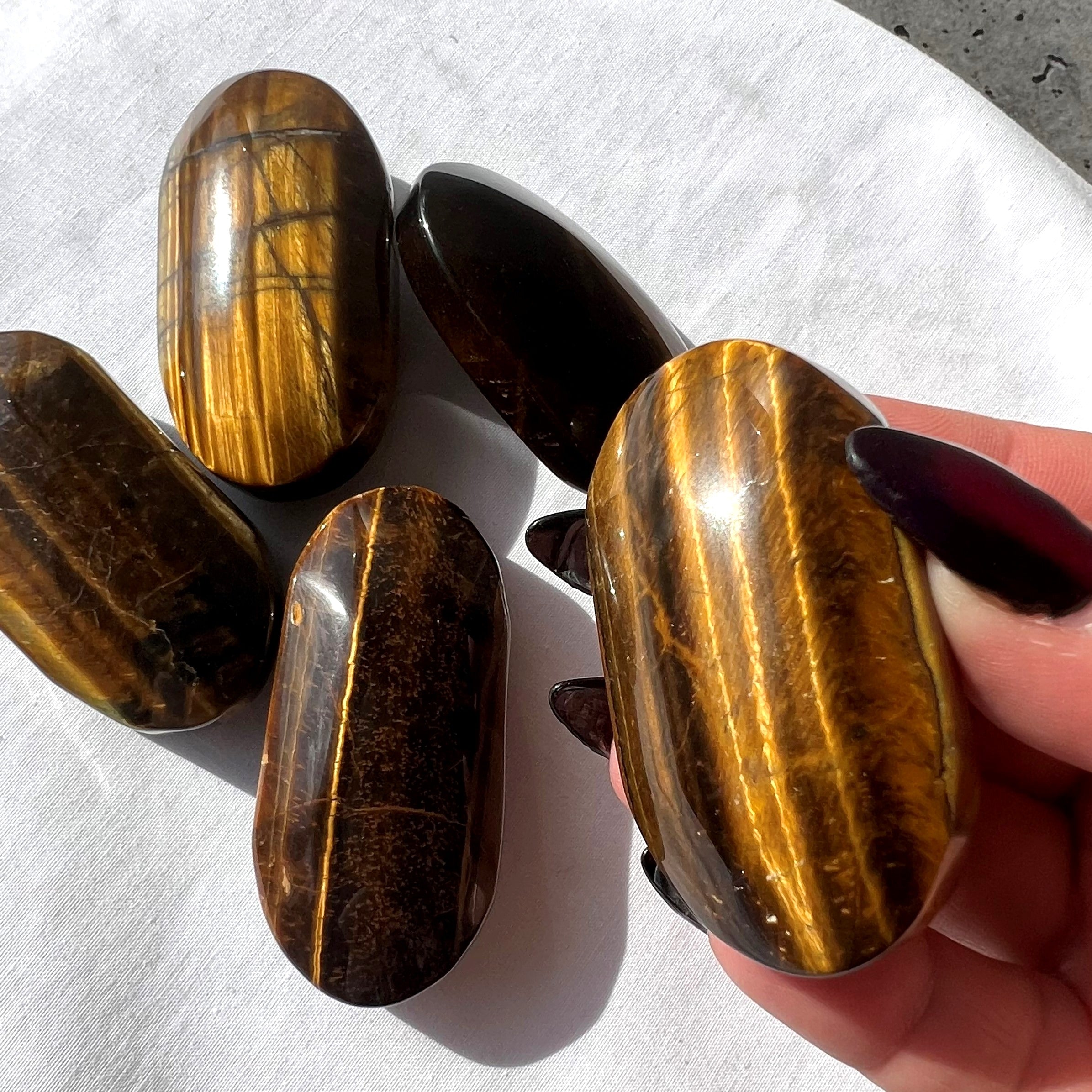 Tiger Eye Palm Stone | Small
