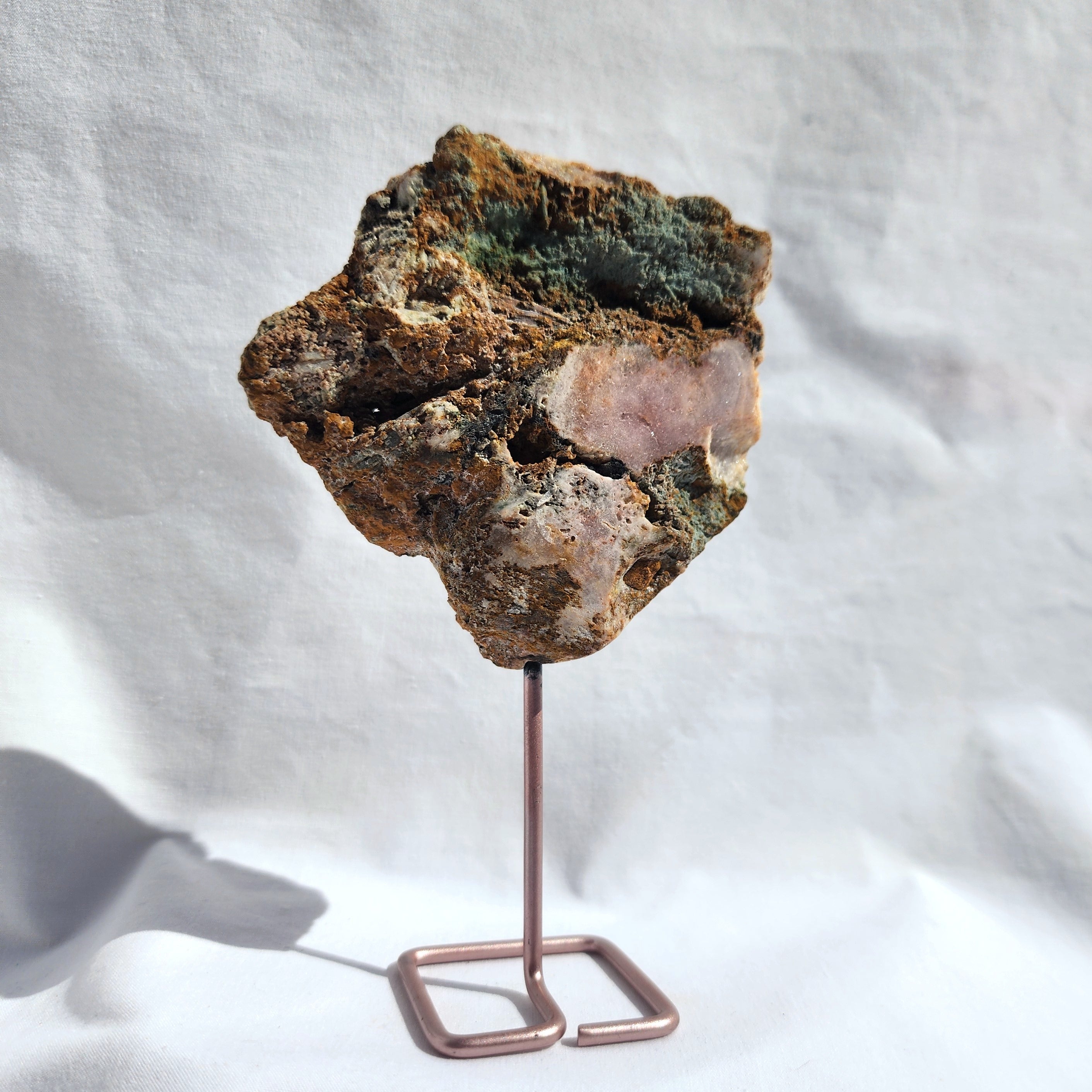 Pink Amethyst Slice on Stand