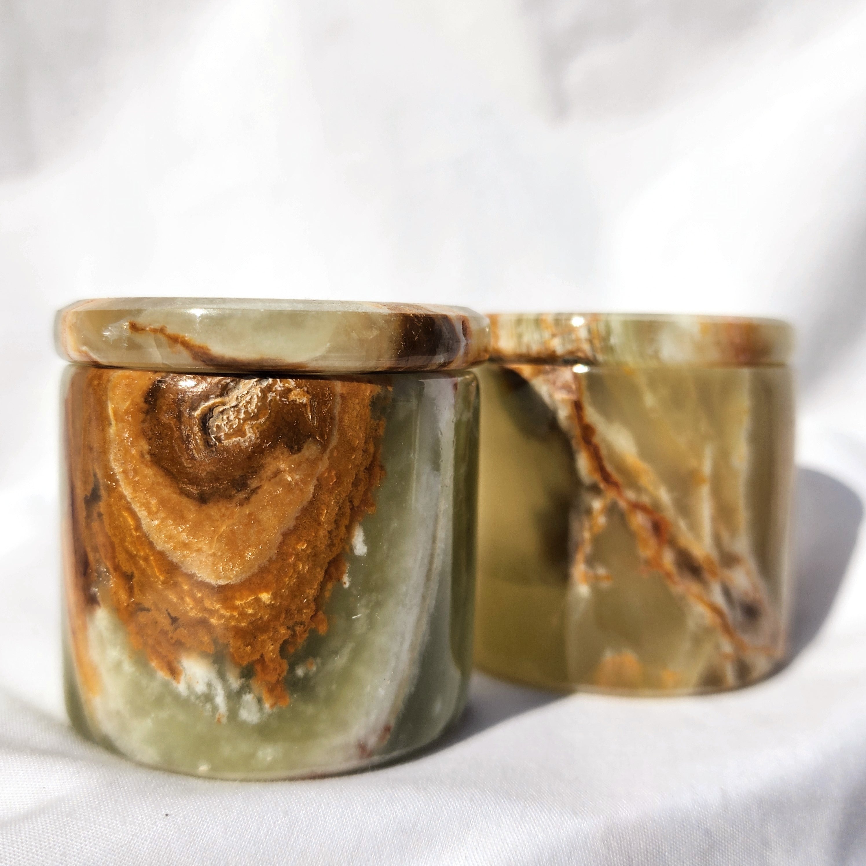 Green Onyx Mini Round Box