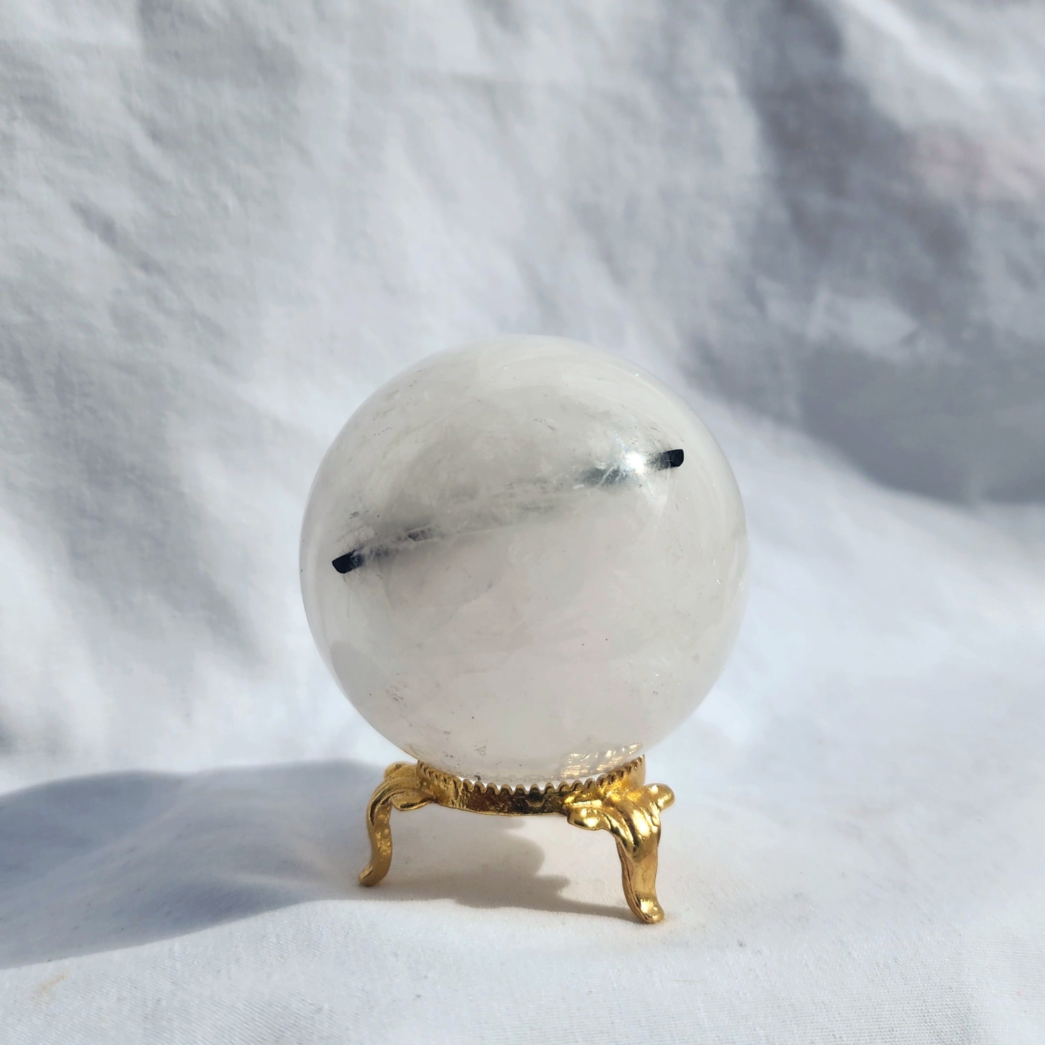 Tourmaline in Quartz Sphere