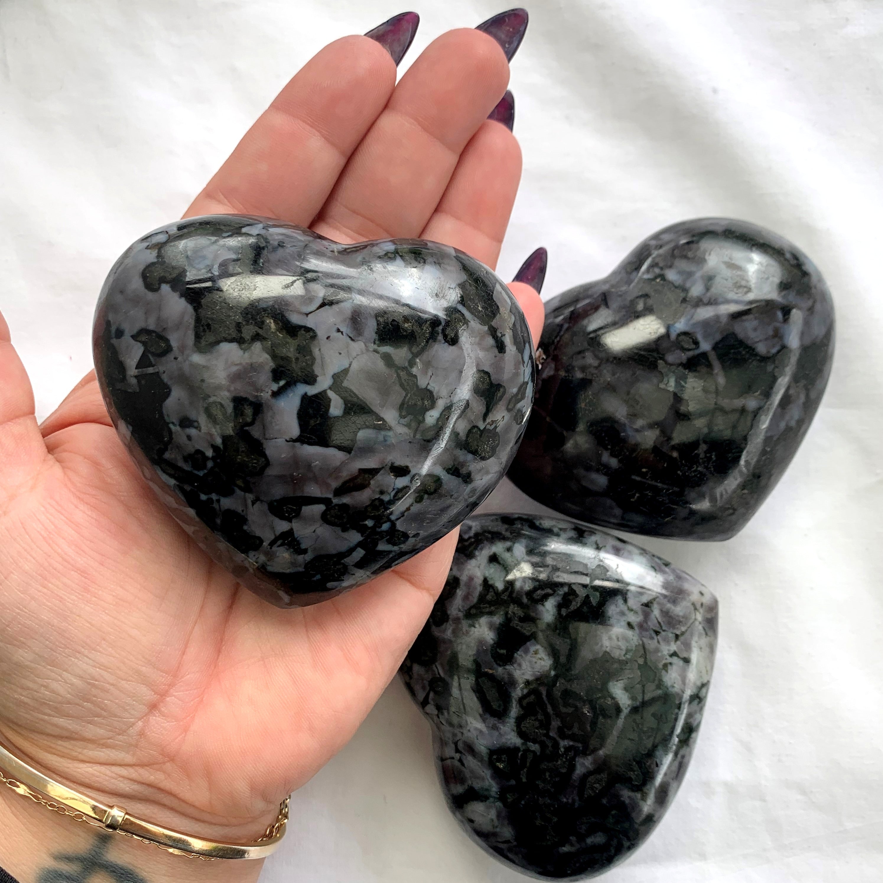 Indigo Gabbro (Mystic Merlinite) Heart | XX-Large