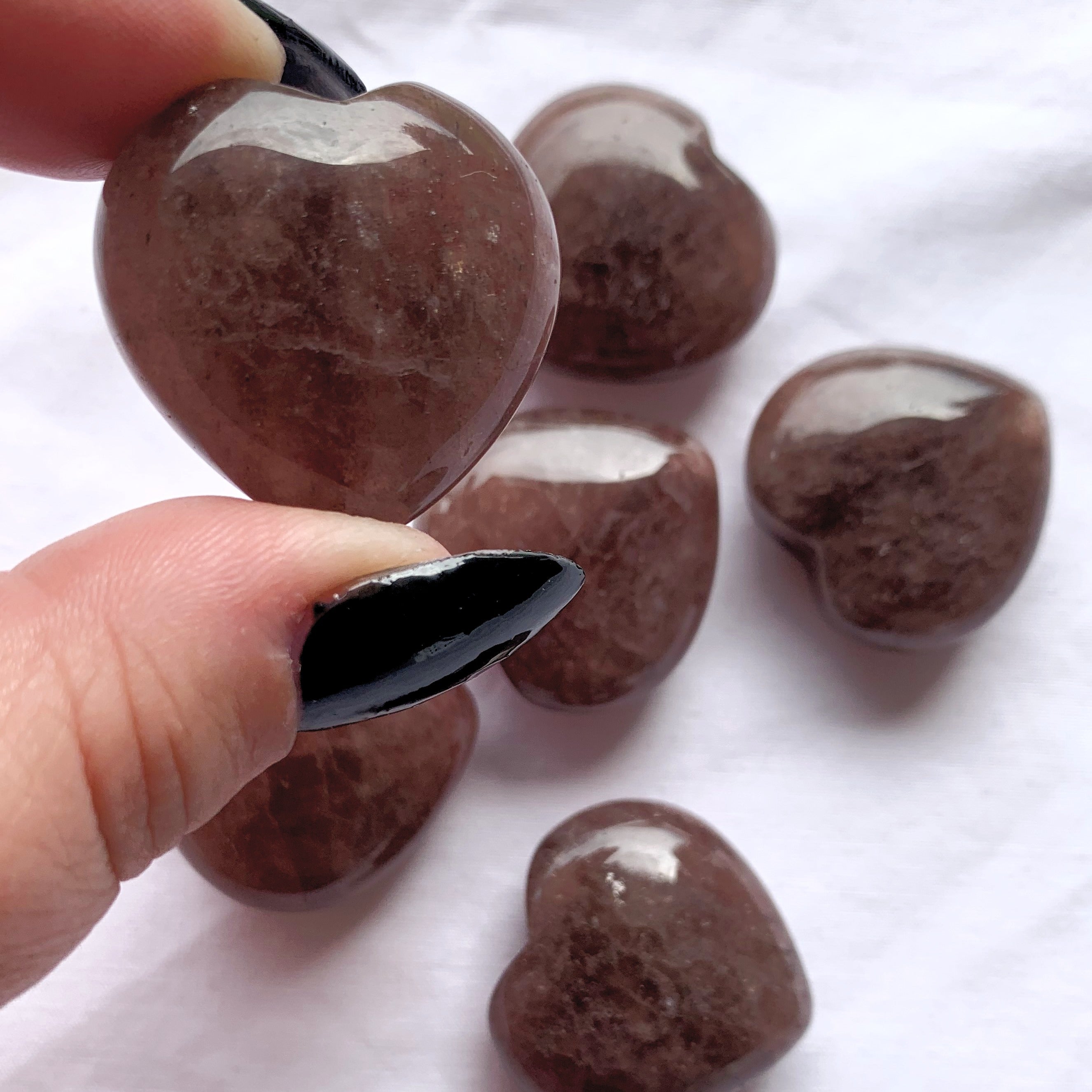 Dark Strawberry Quartz Heart | Small
