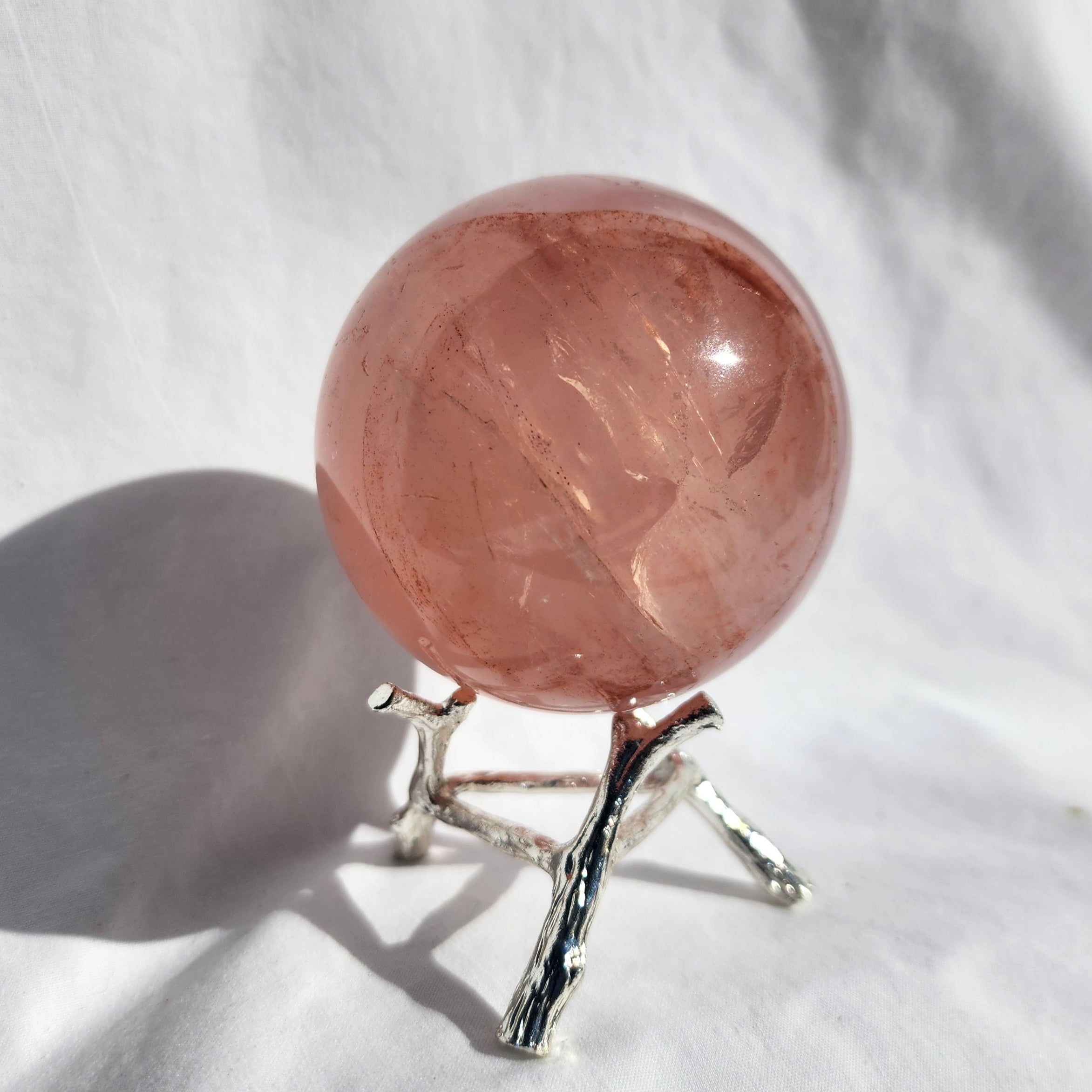 Fire Quartz & Rose Quartz Sphere