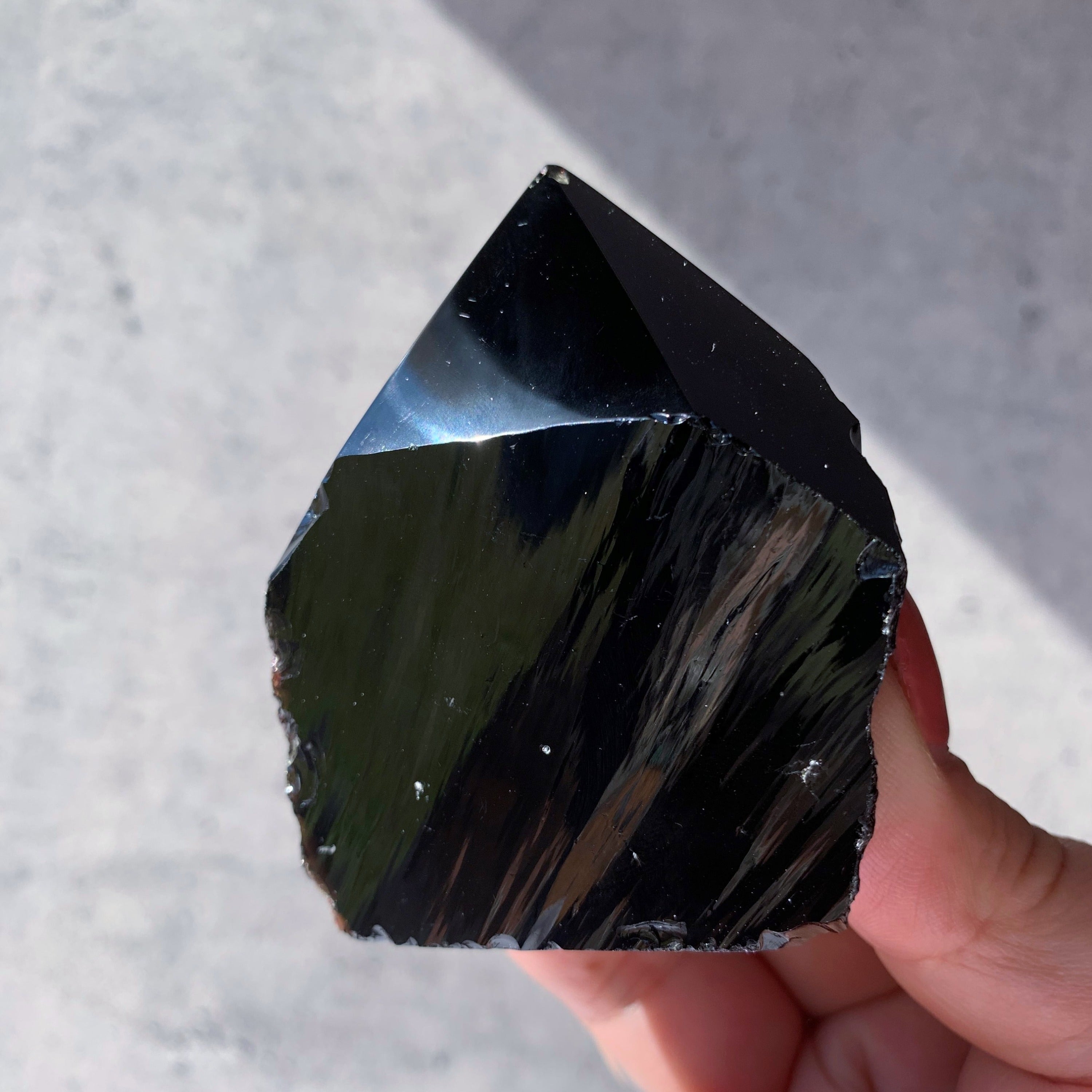 Black Obsidian Flat Base Polished Point