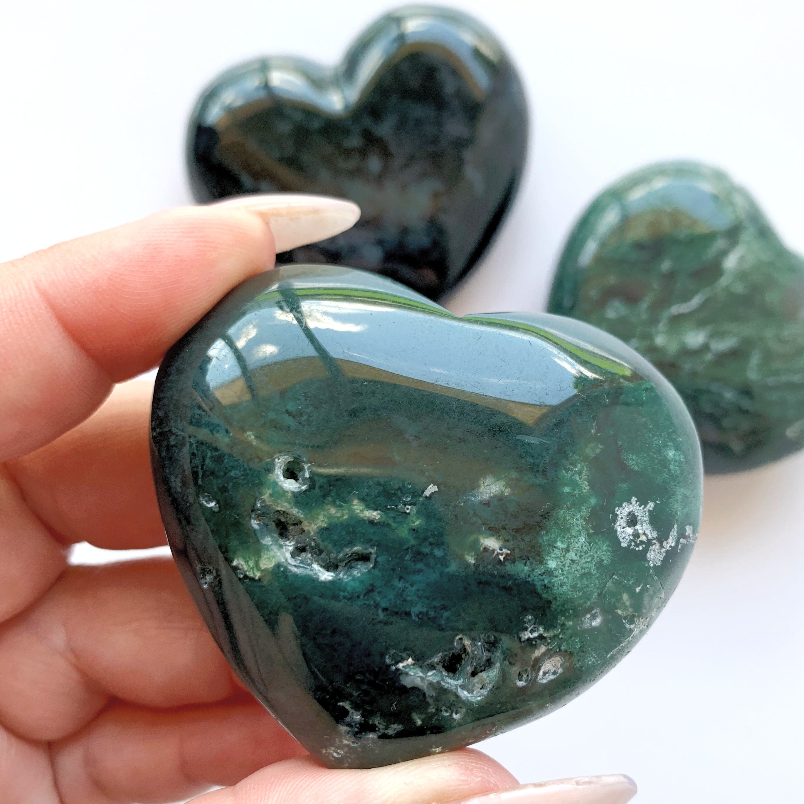 Moss Agate Heart | Large