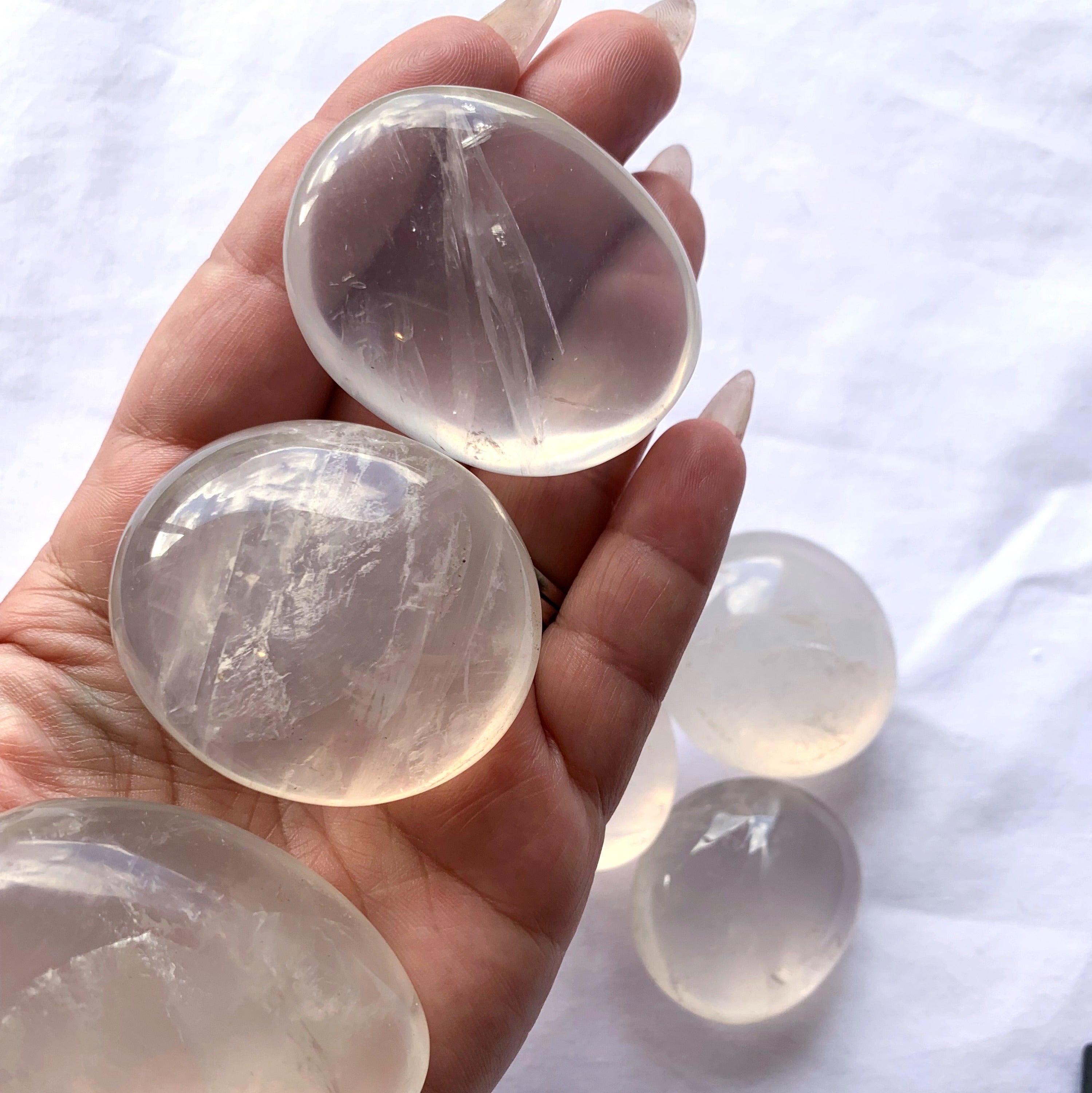 Girasol Quartz Palmstone | Medium