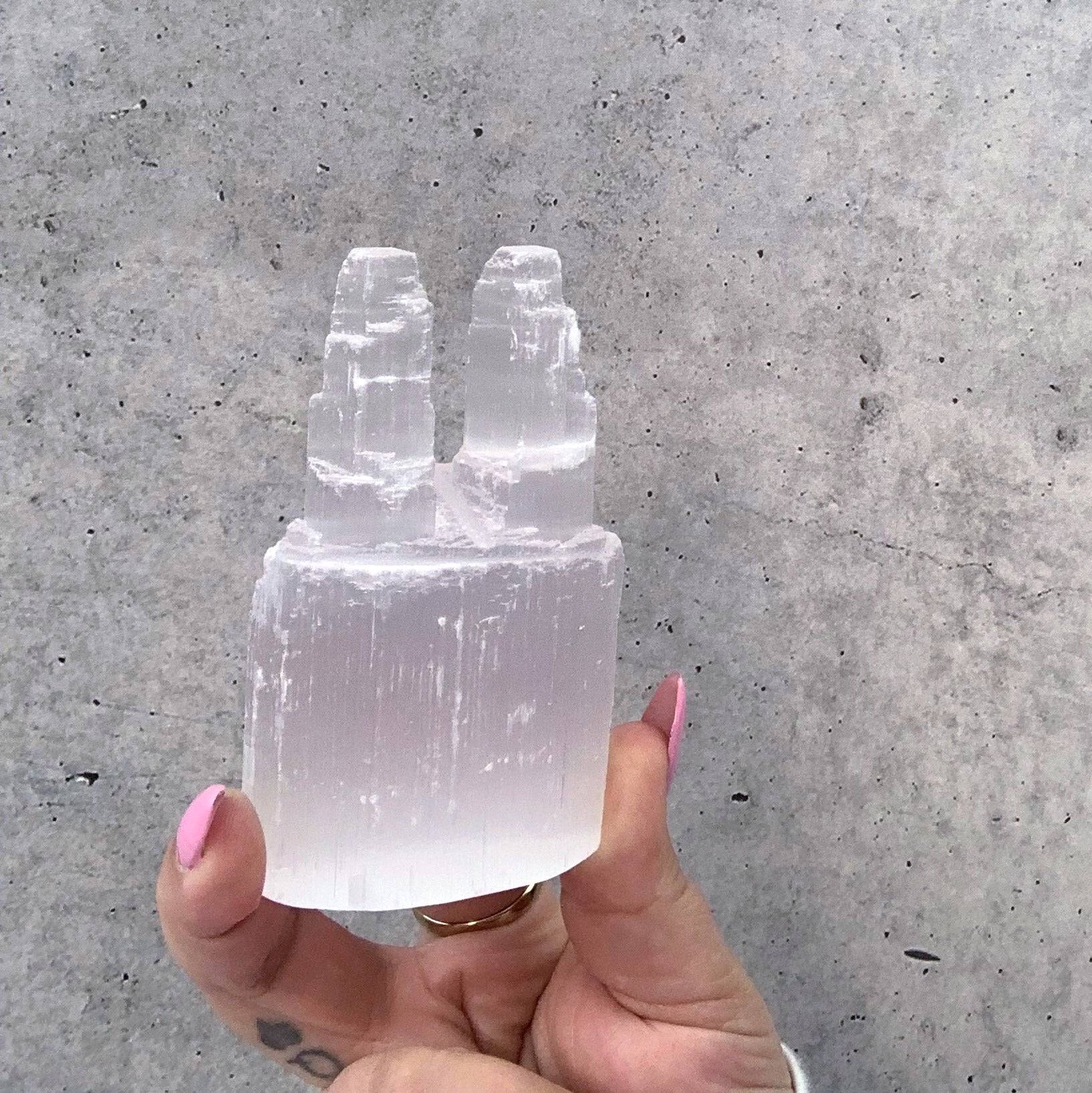 Selenite Twin Tower | Small