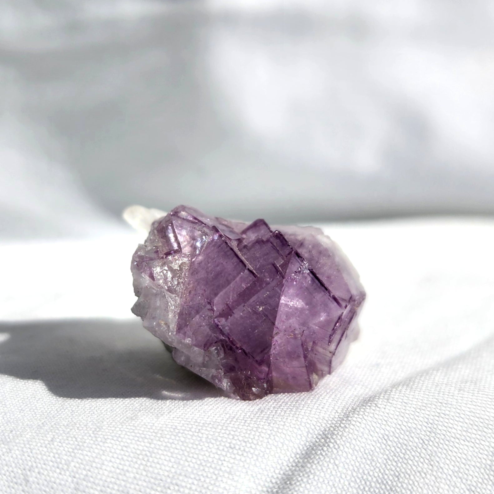 Purple Fluorite Cubed Specimen with Pyrite Inclusion