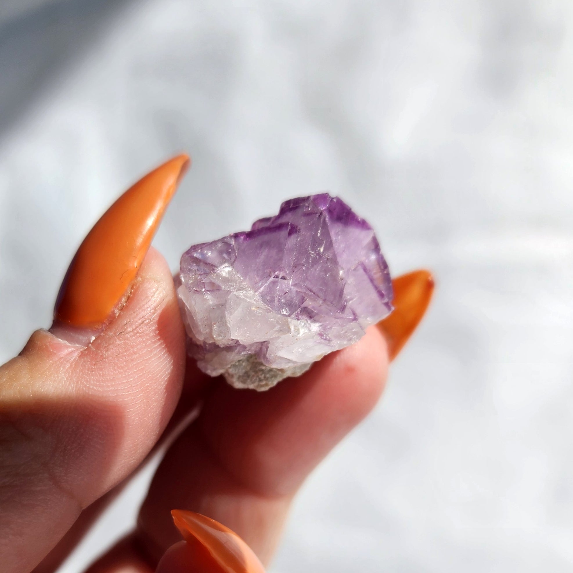 Purple Fluorite Cubed Specimen with Pyrite Inclusion