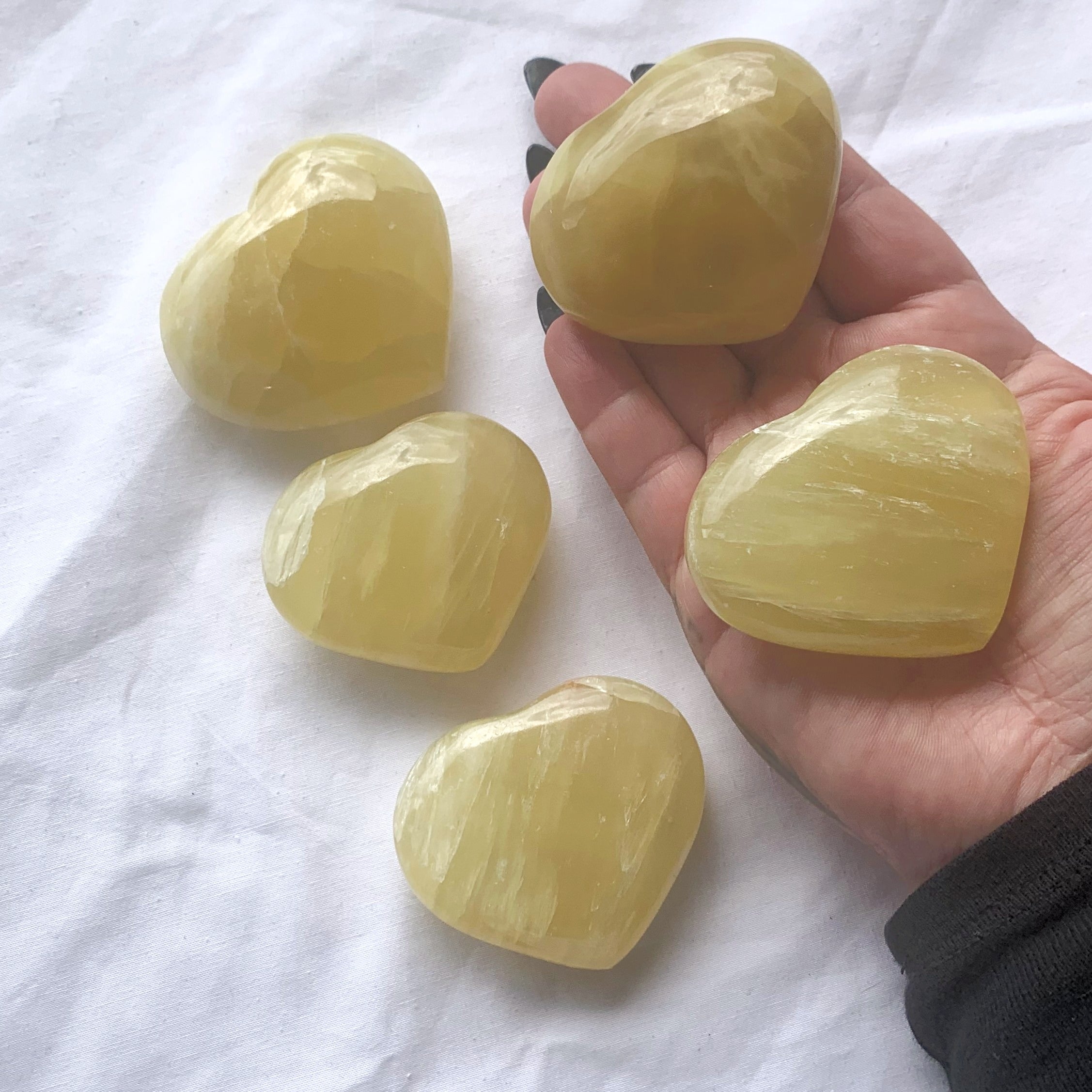 Lemon Calcite Puffy Heart