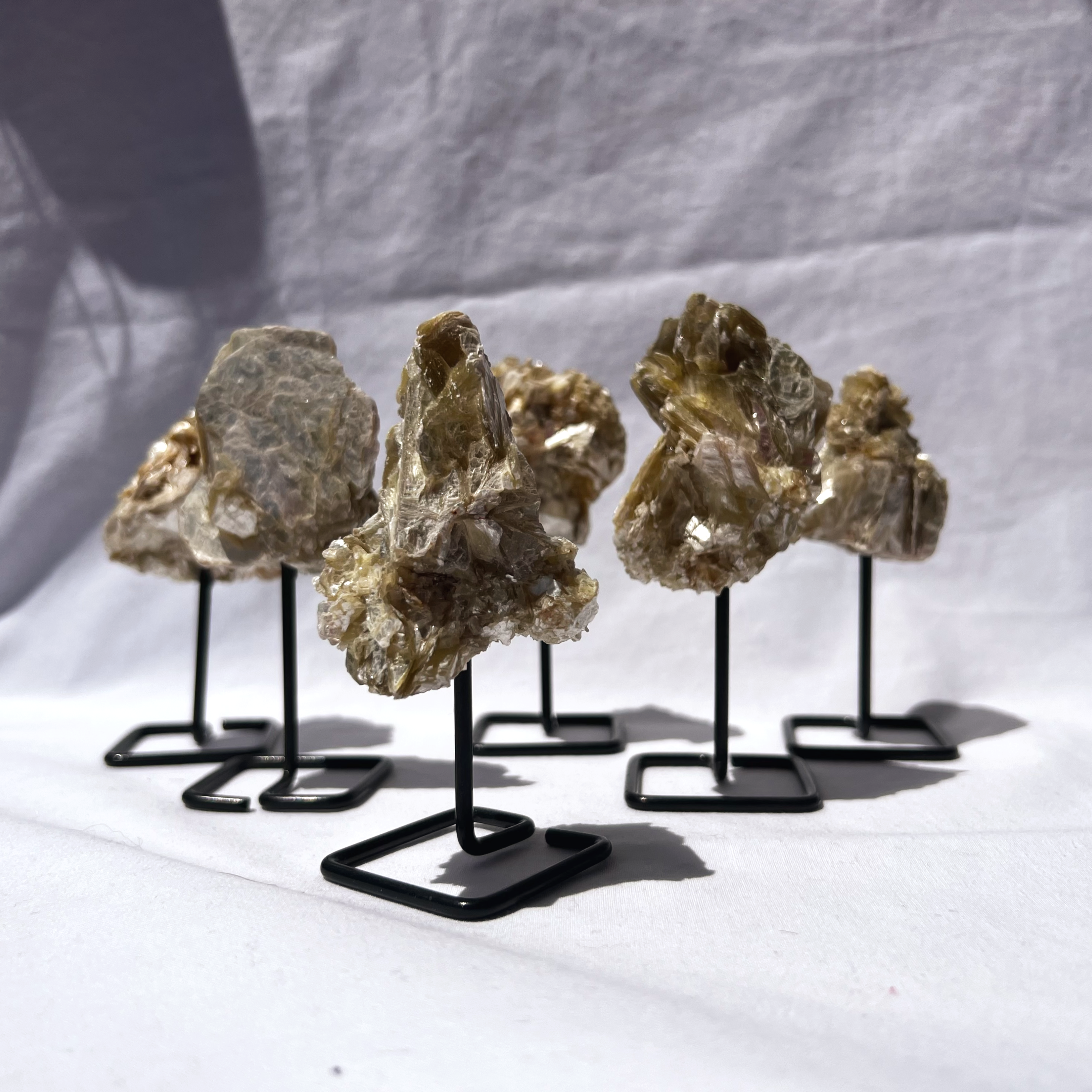 Golden Mica aka Muscovite on Stand