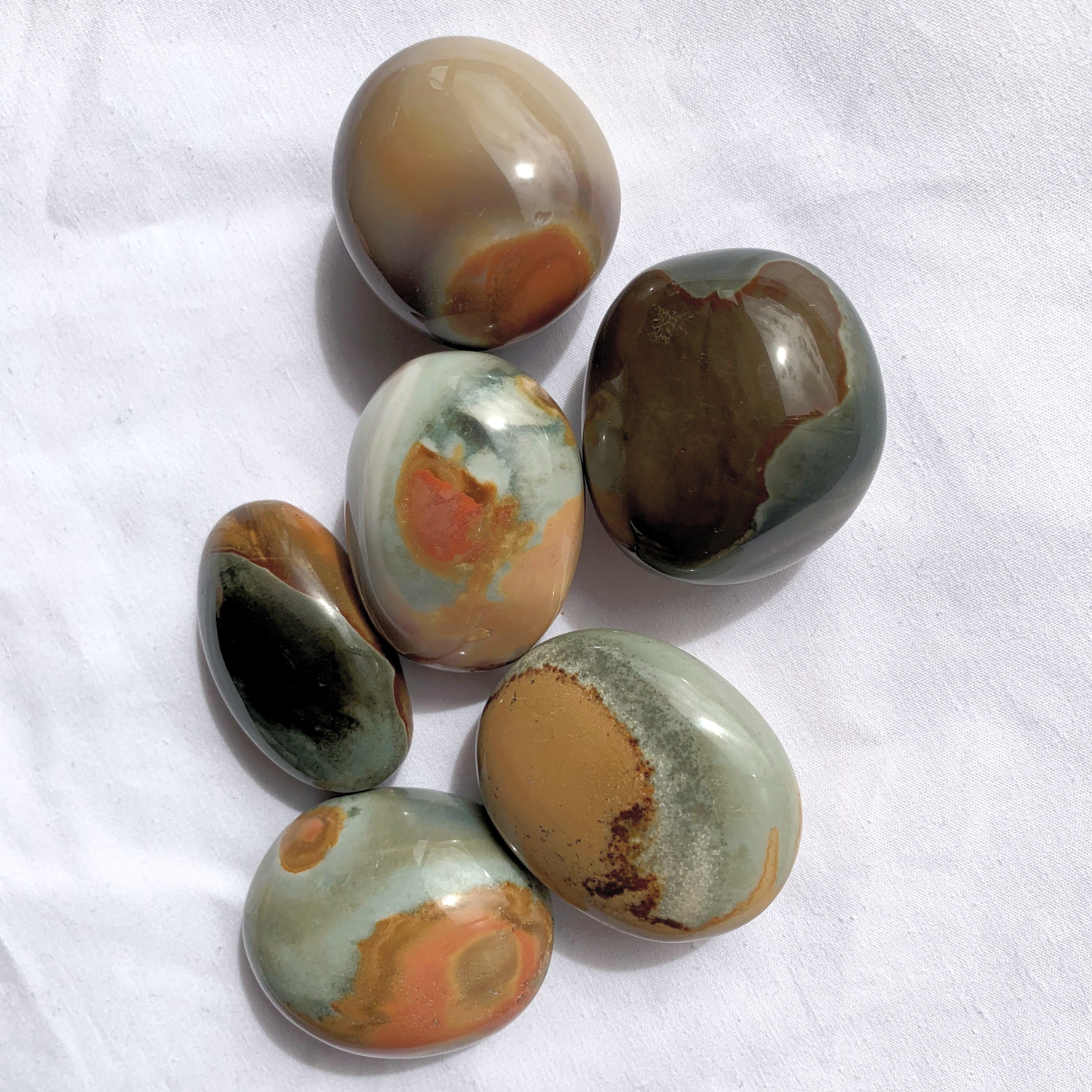 Polychrome Jasper Palm Stone  | Medium