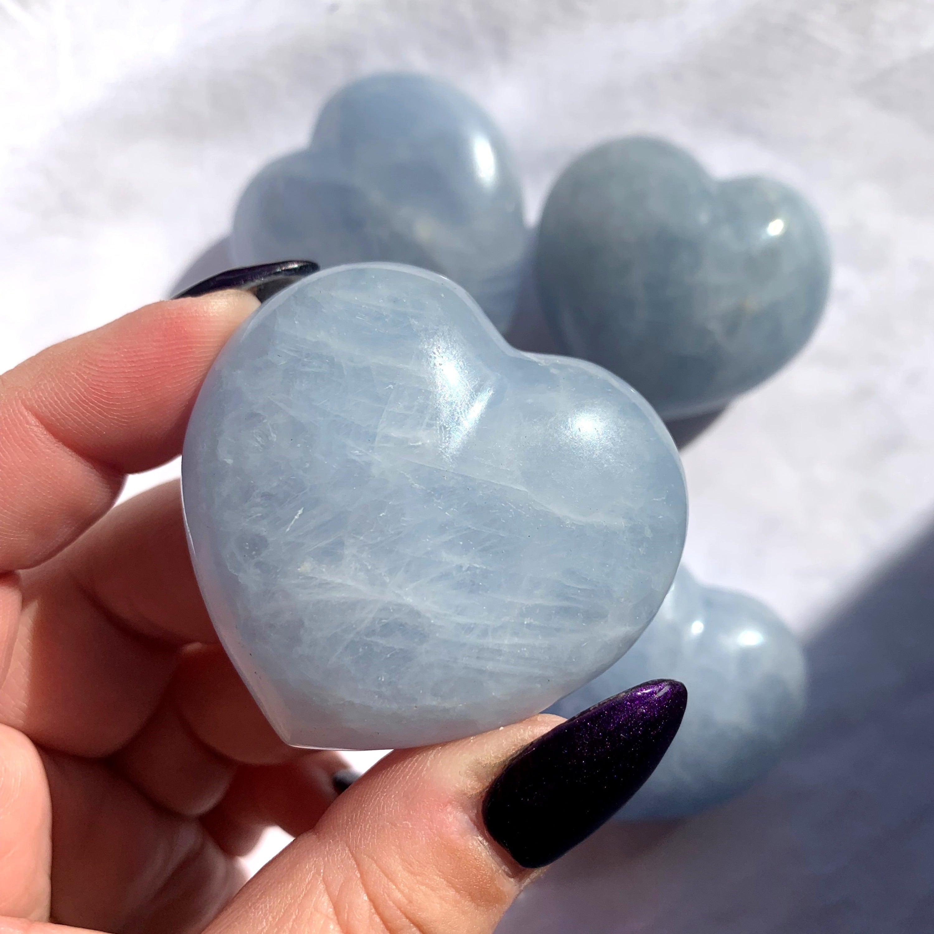 Blue Calcite Heart | Medium