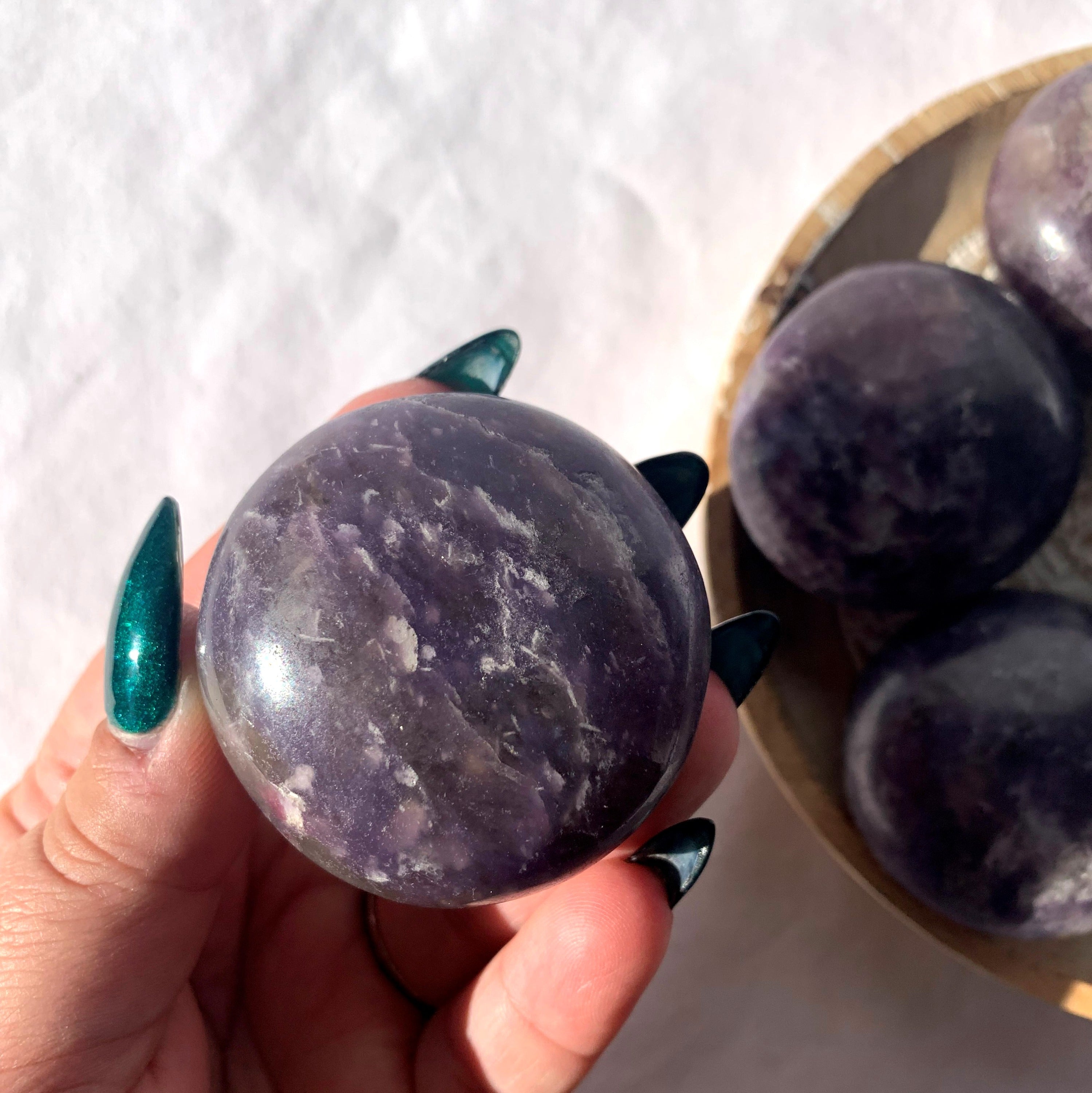 Lepidolite Palm Stone | Large