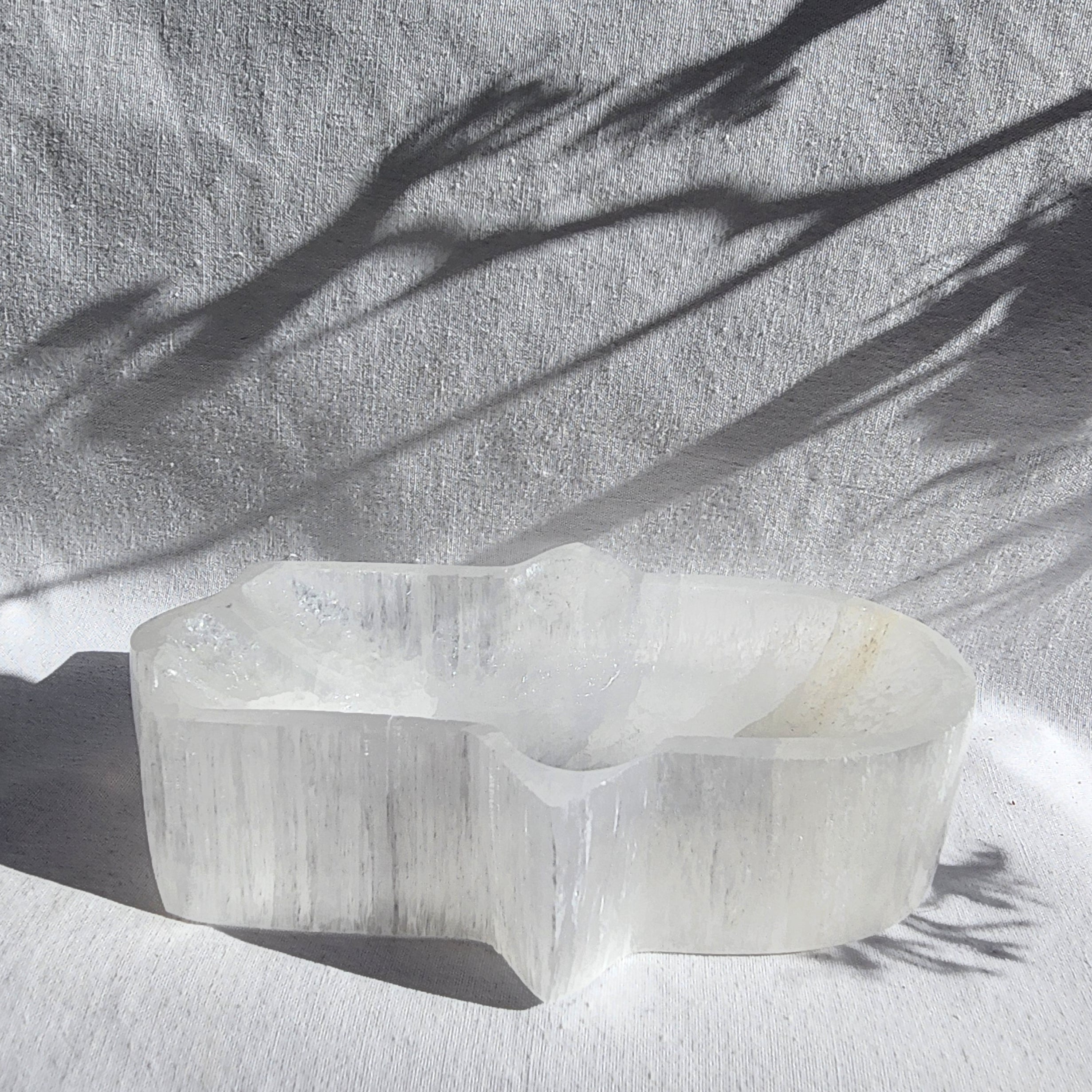 Selenite Hamsa Hand Trinket Bowl