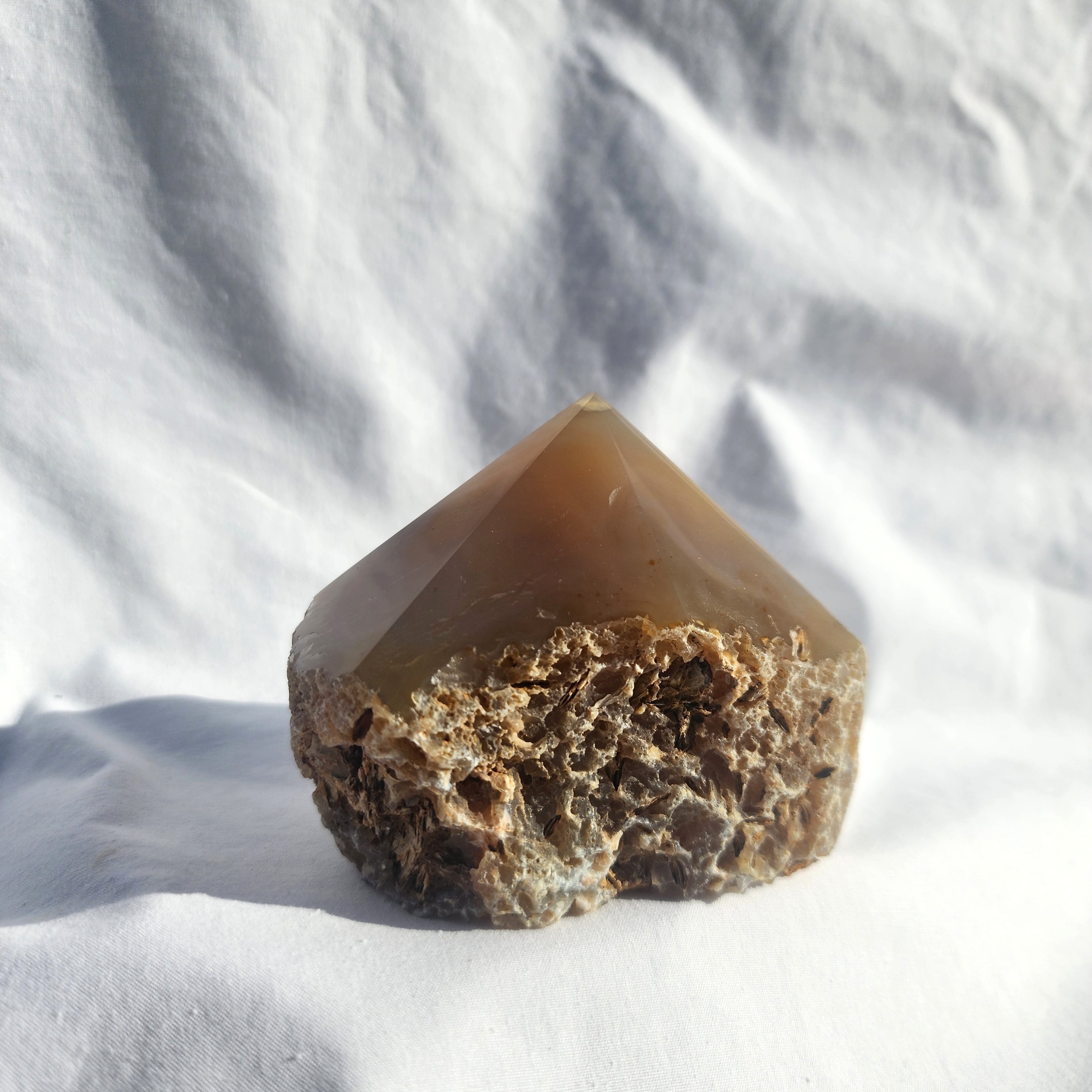 Natural Agate Flat Based Polished Point