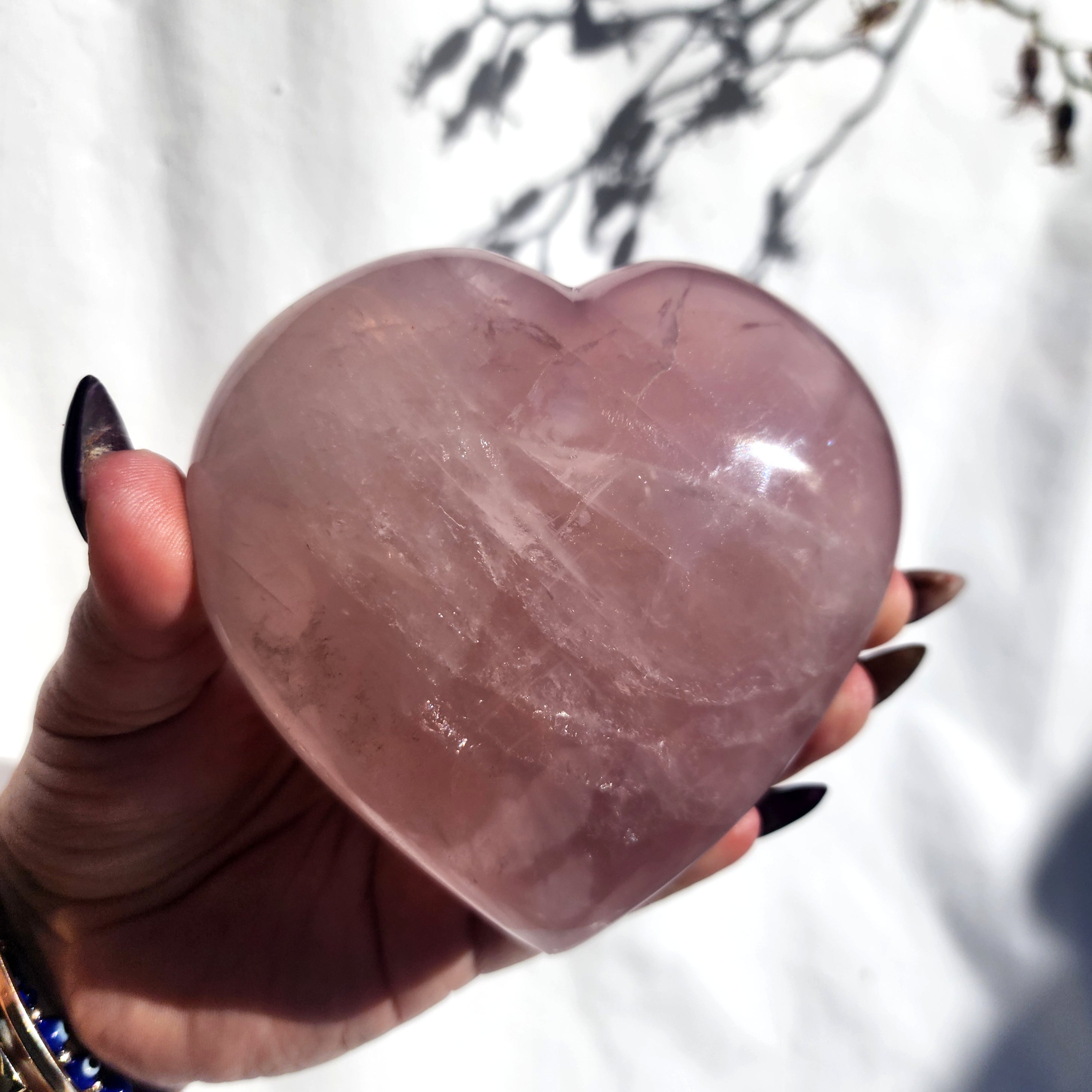 Rose Quartz Puffy Heart