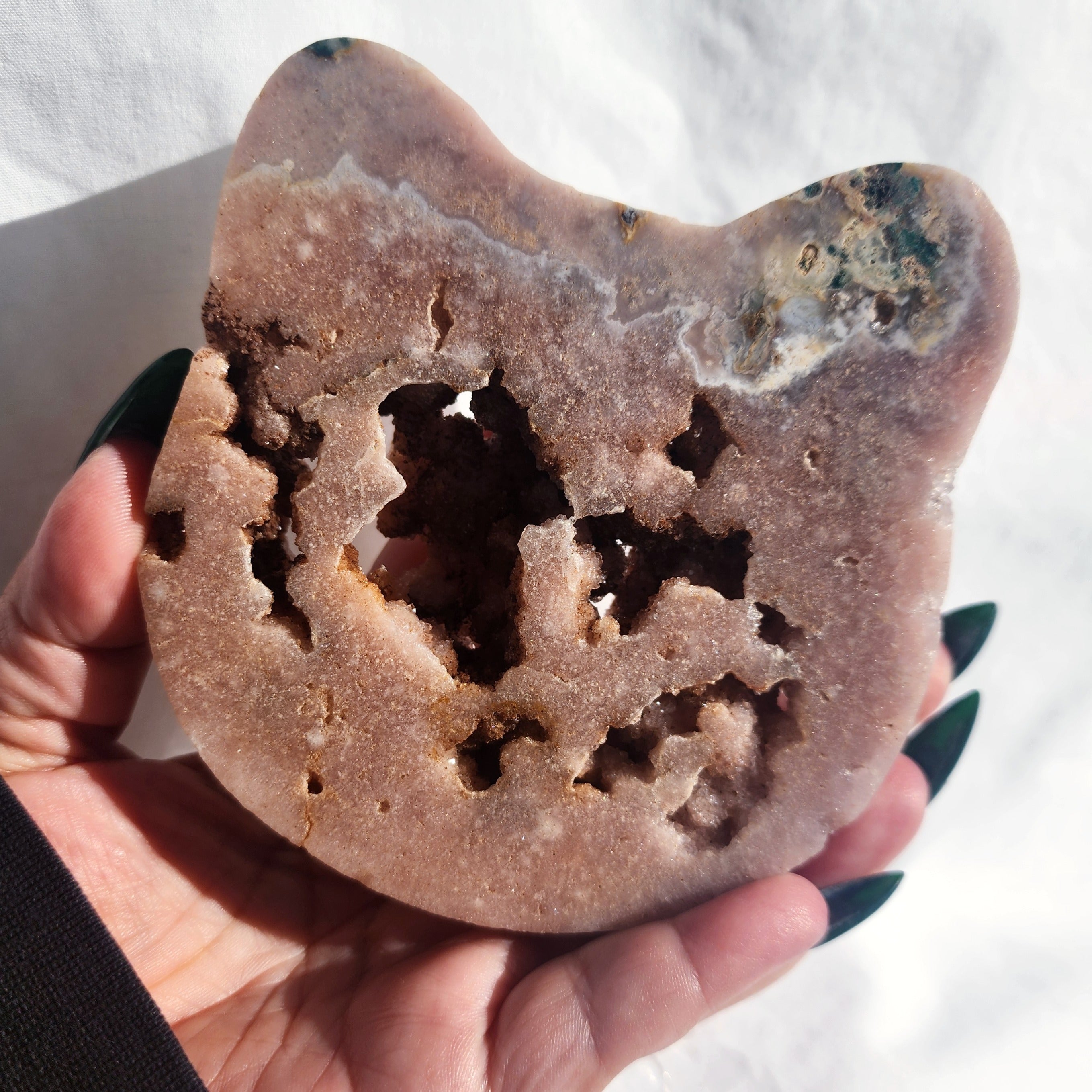 Pink Amethyst Cat Head