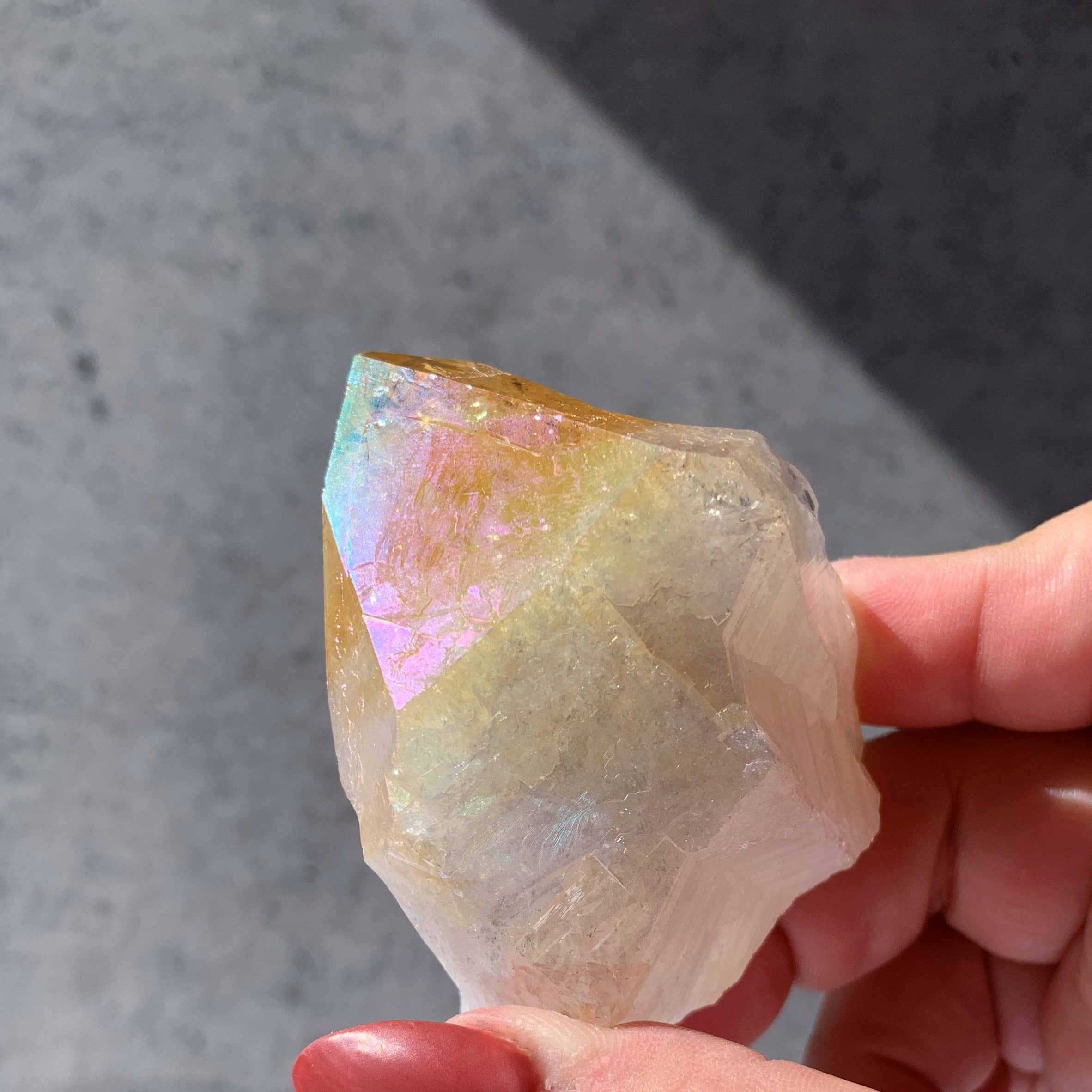 Angel Aura Citrine Flat Base Polished Point