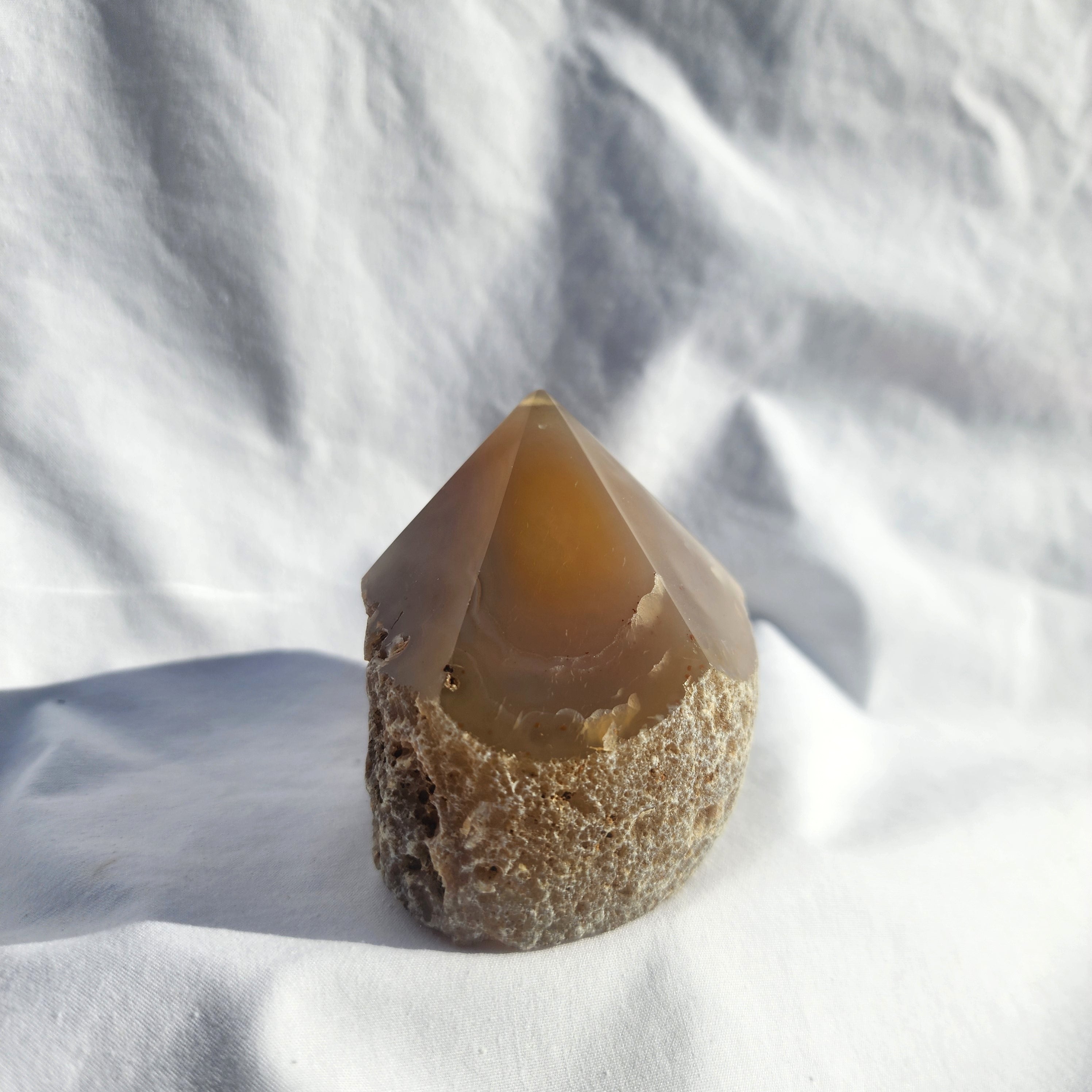 Natural Agate Flat Based Polished Point