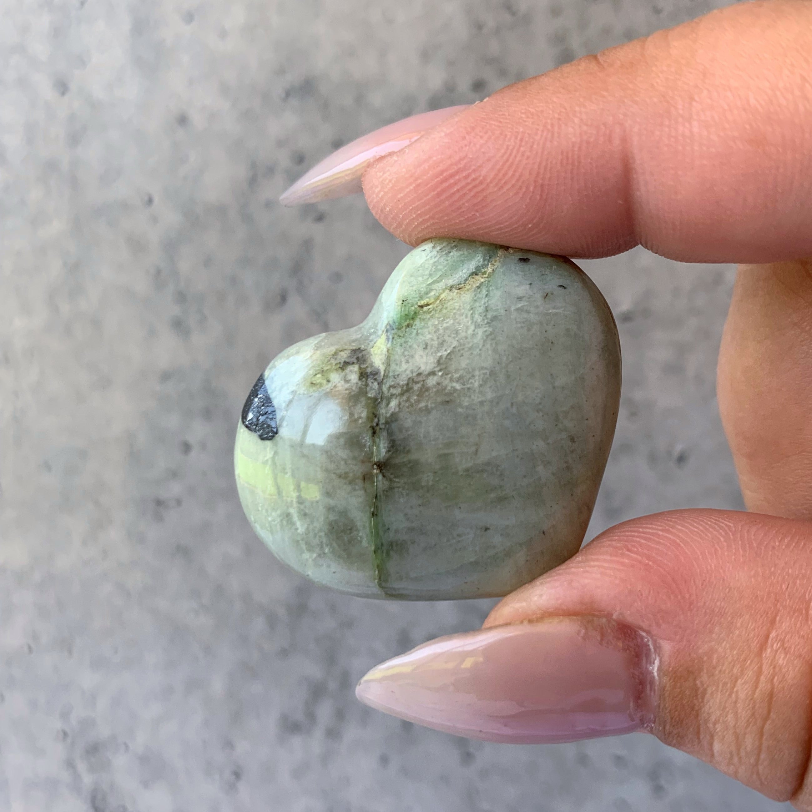 Garnierite aka Green Moonstone Heart | Small