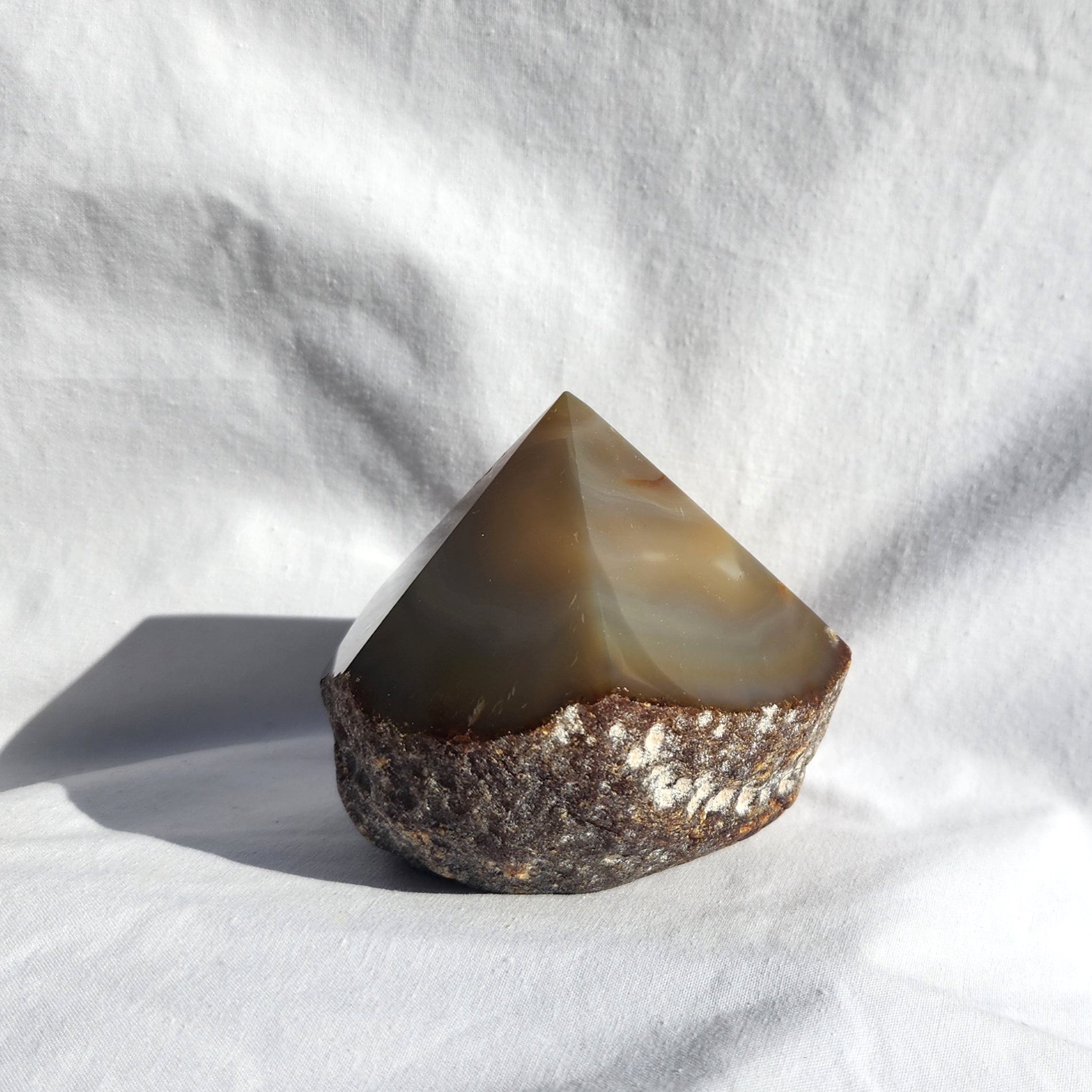 Natural Agate Flat Based Polished Point