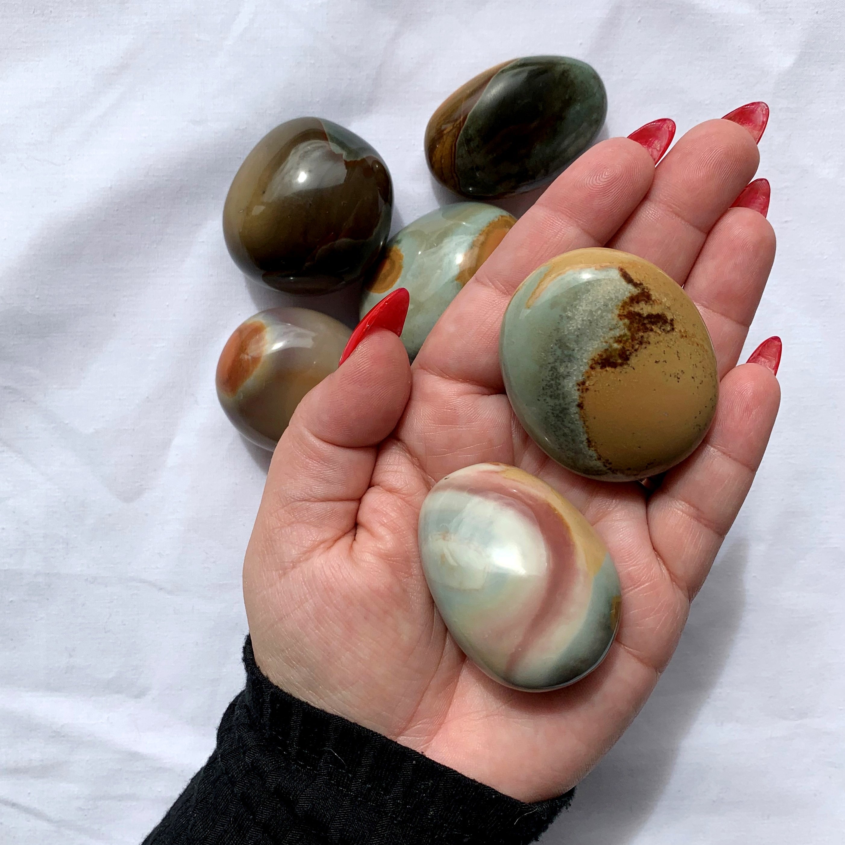Polychrome Jasper Palm Stone | Medium