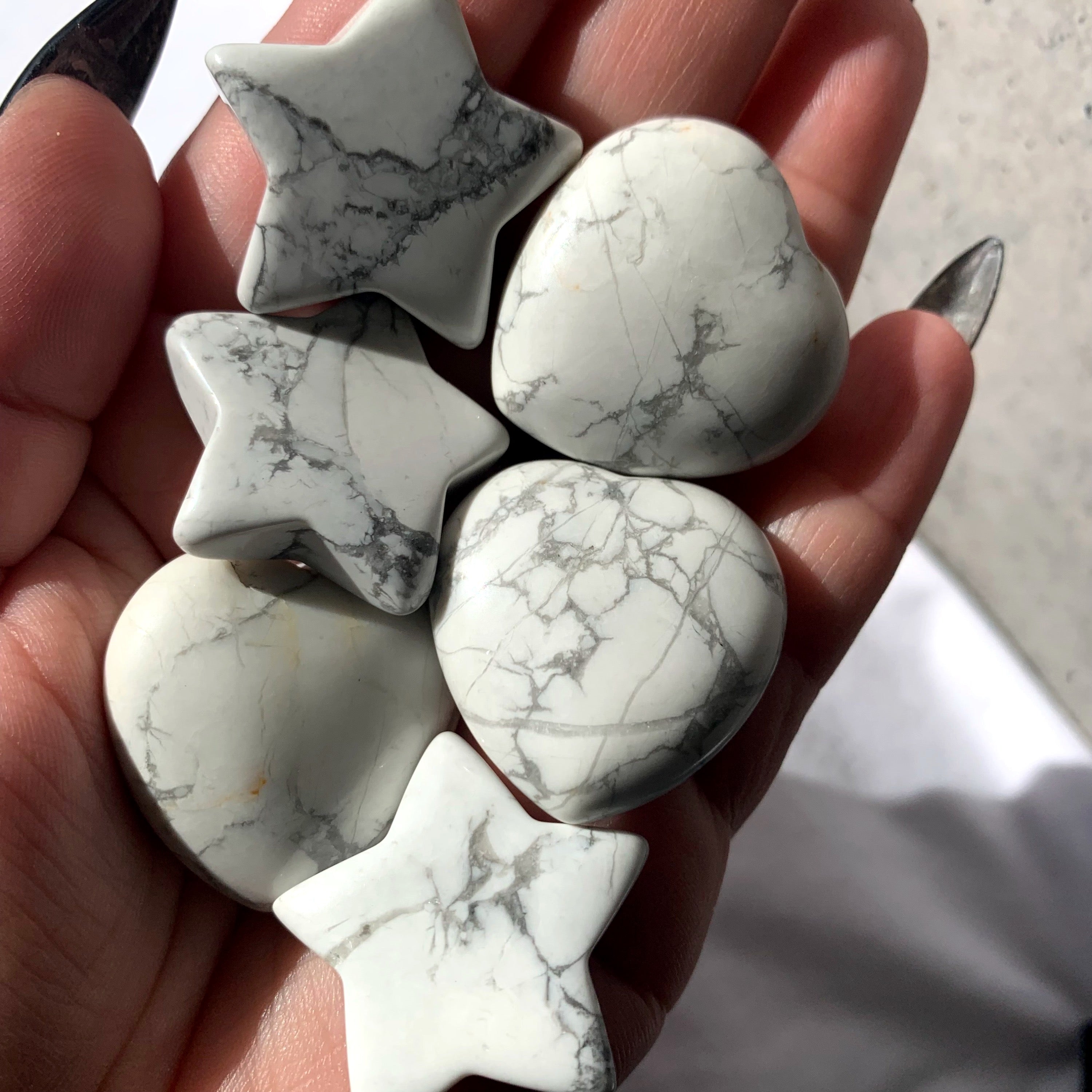 Howlite Star & Heart | Small