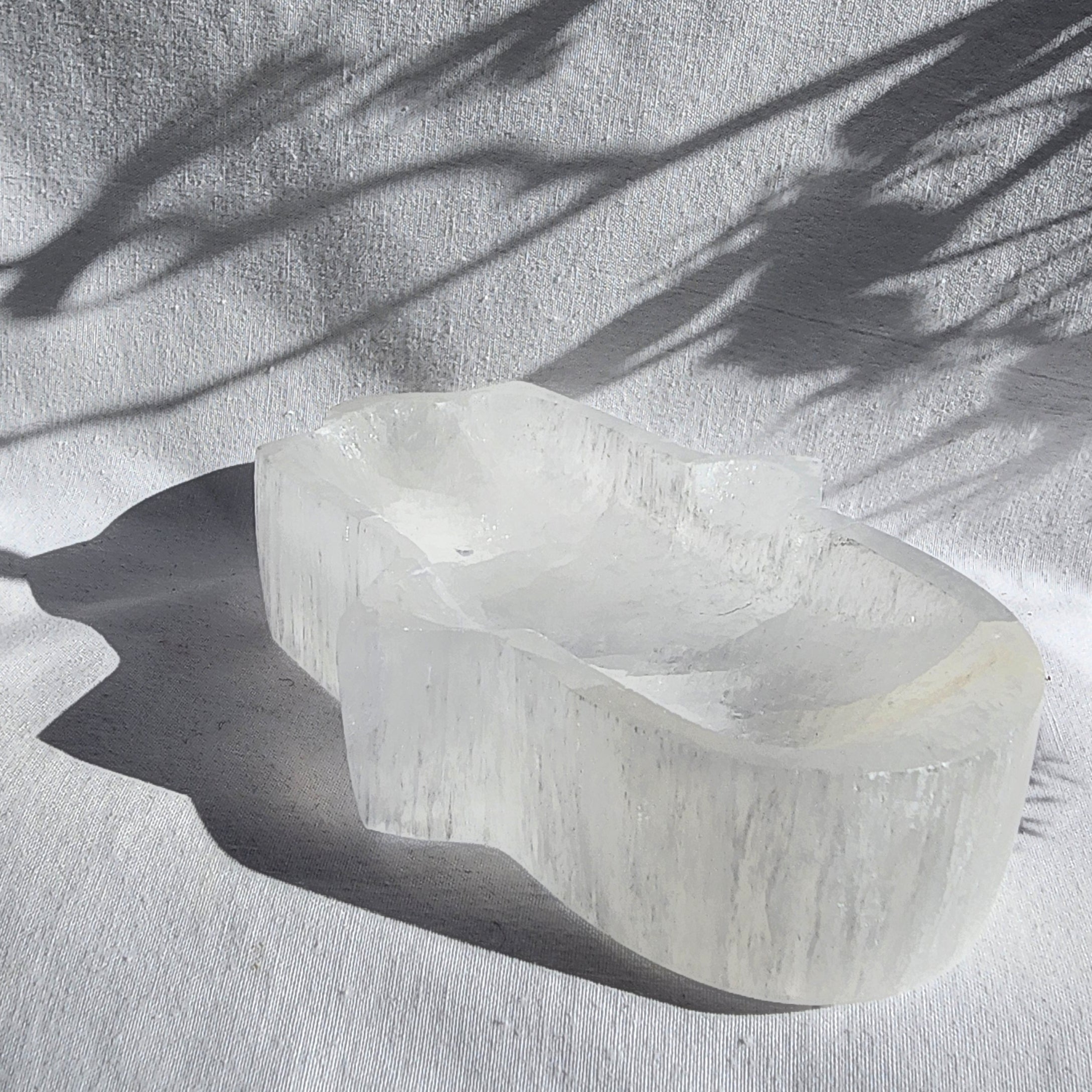 Selenite Hamsa Hand Trinket Bowl