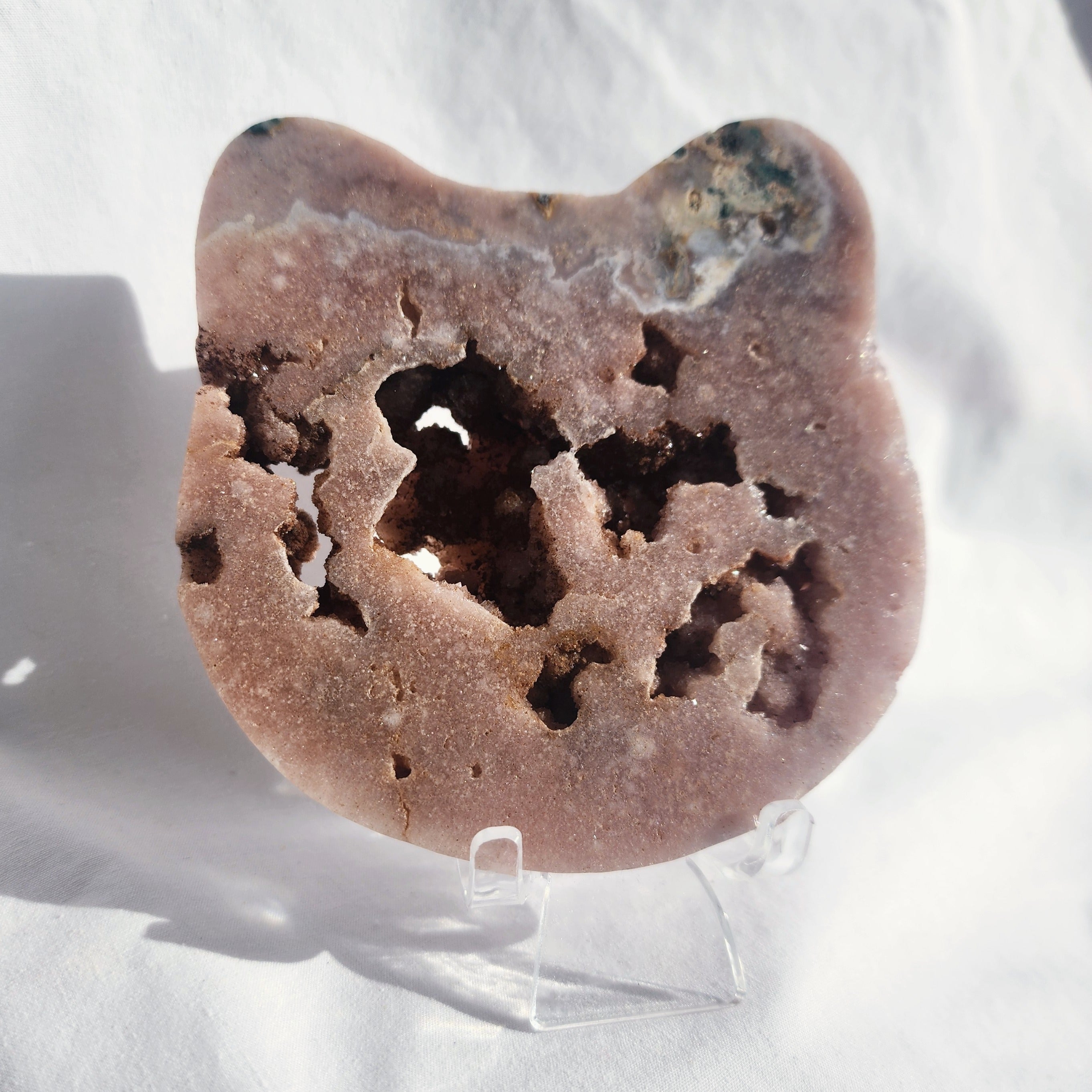 Pink Amethyst Cat Head